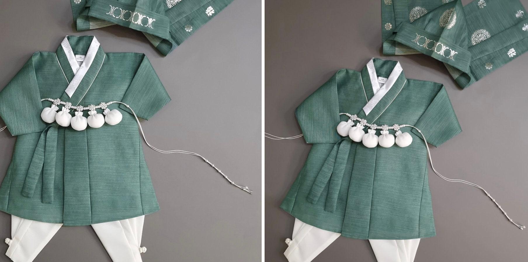 Sungjoon Green Ivory Boy Hanbok (100D-8YR) - Native Korean