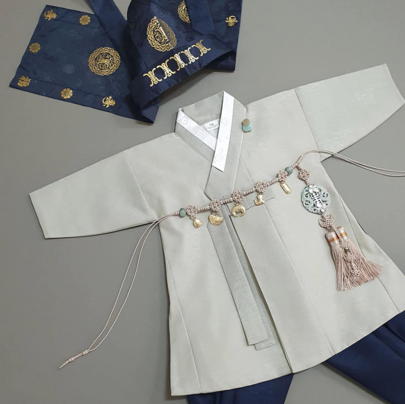 Sungjoon L.Khaki Navy Boy Hanbok (100D-10YR) - Native Korean