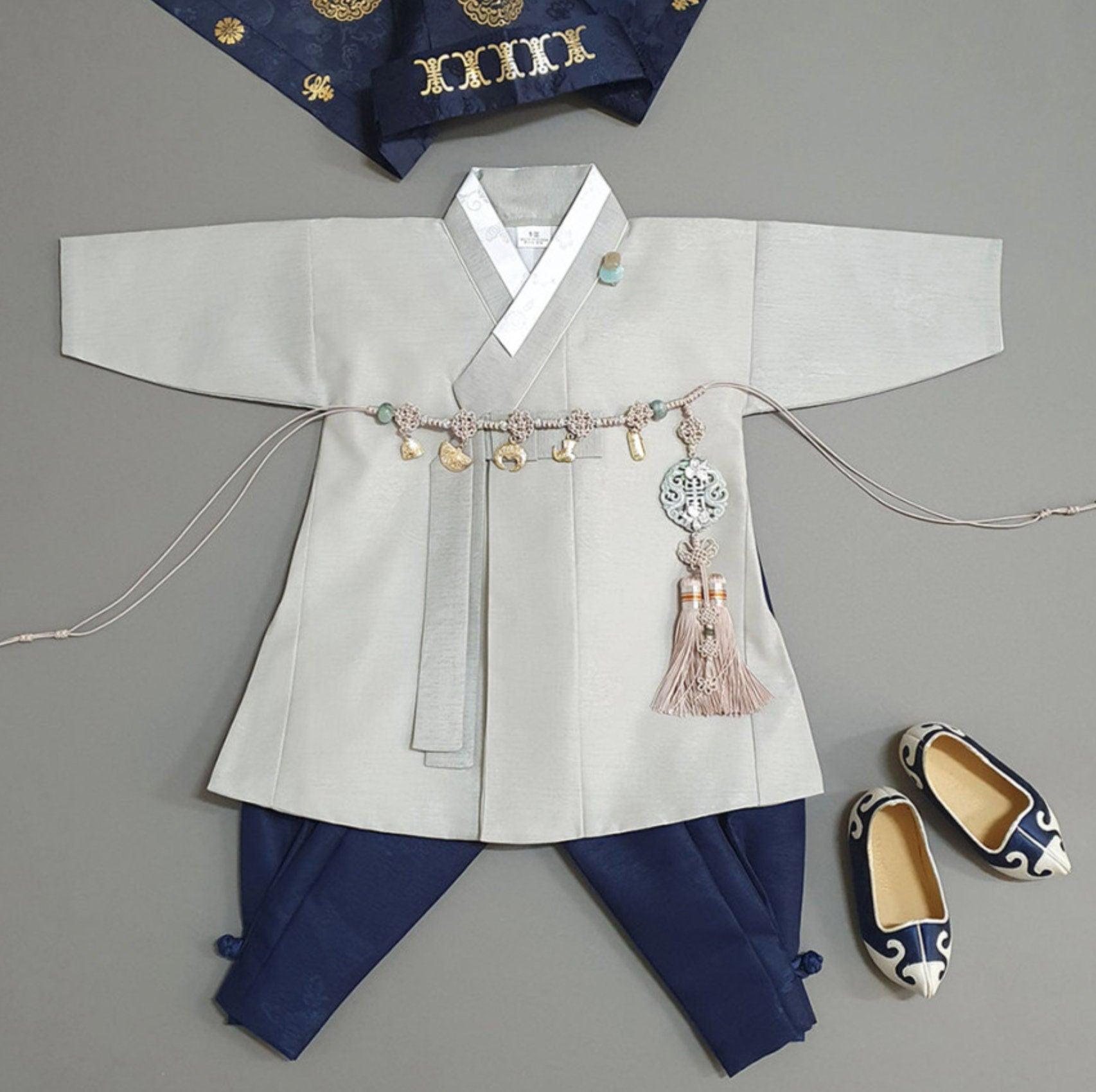Sungjoon L.Khaki Navy Boy Hanbok (100D-10YR) - Native Korean