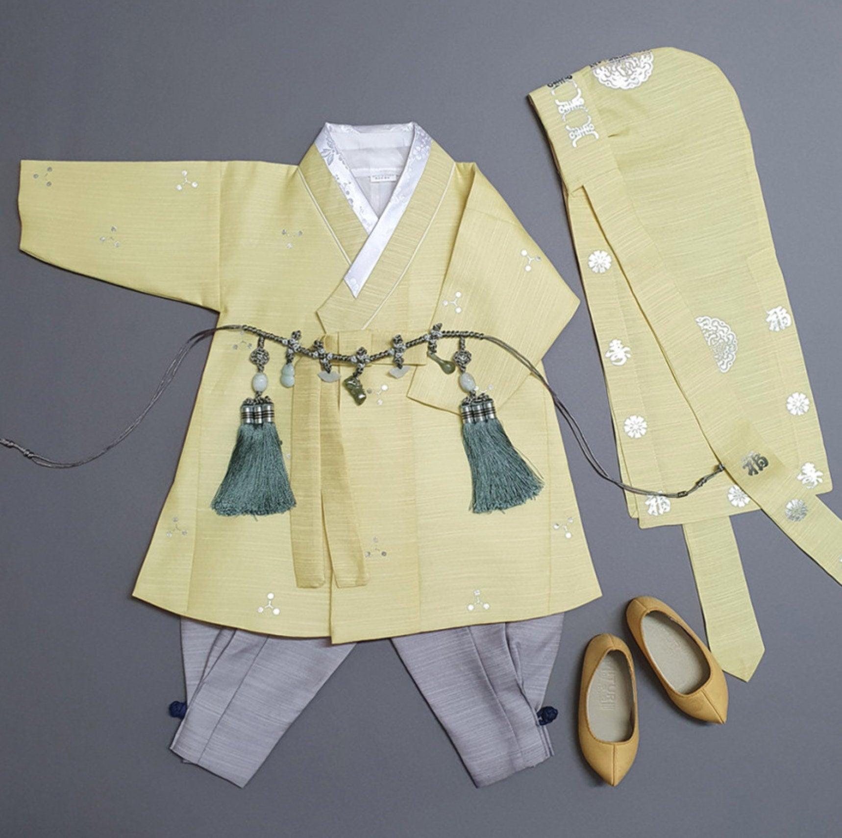 Sungjoon Silver Foil Lemon Boy Hanbok (100D-8YR) - Native Korean