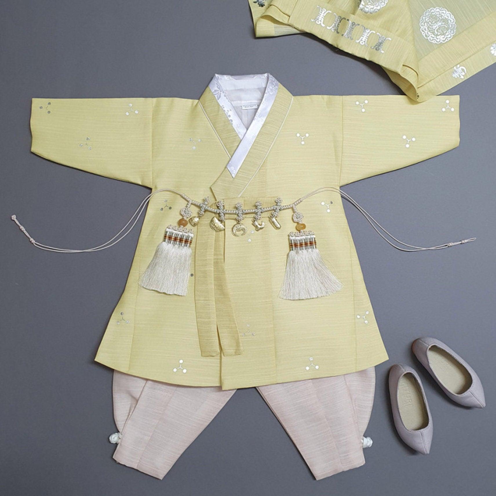 Sungjoon Silver Foil Lemon Boy Hanbok (100D-8YR) - Native Korean