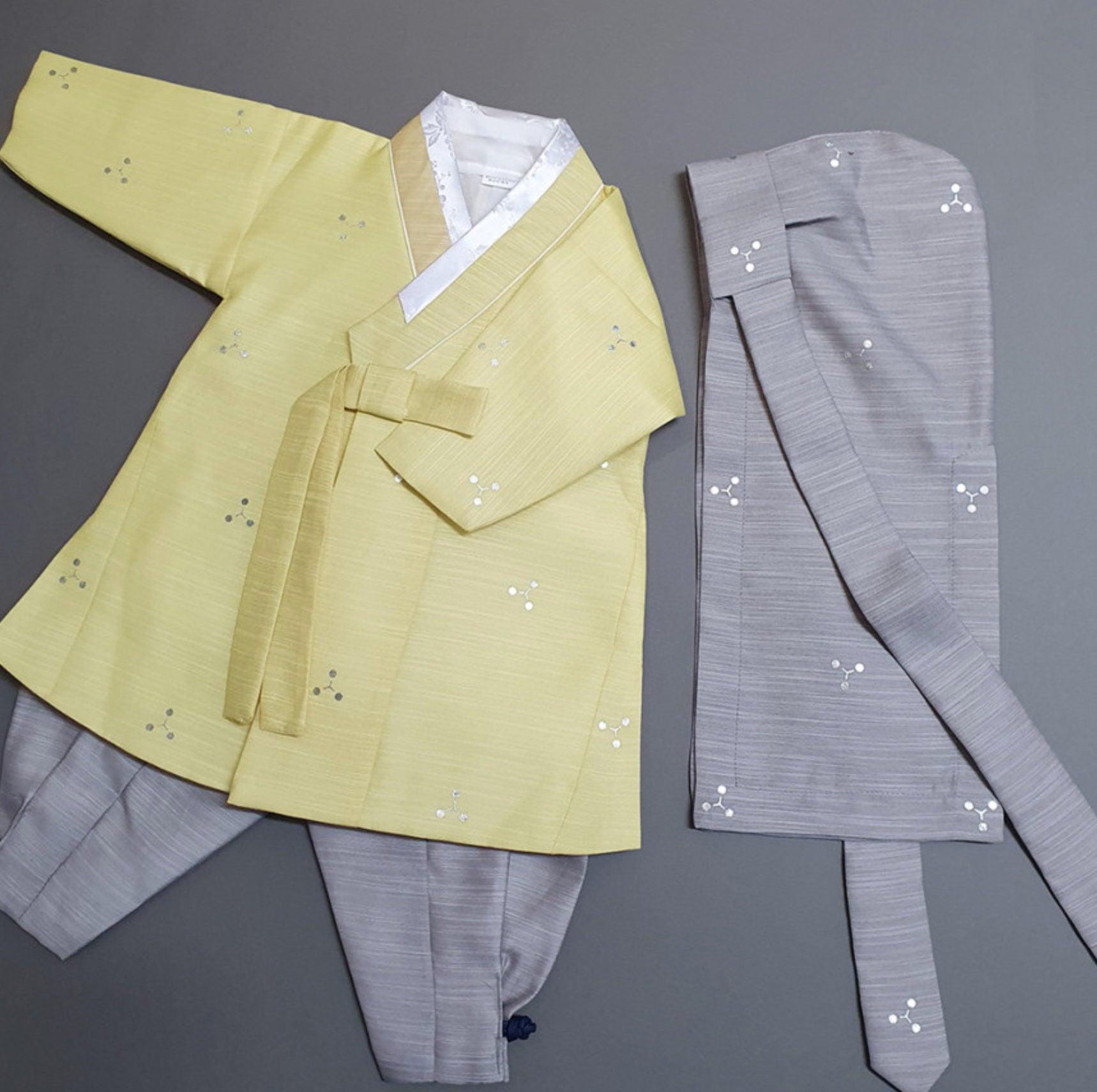 Sungjoon Silver Foil Lemon Boy Hanbok (100D-8YR) - Native Korean