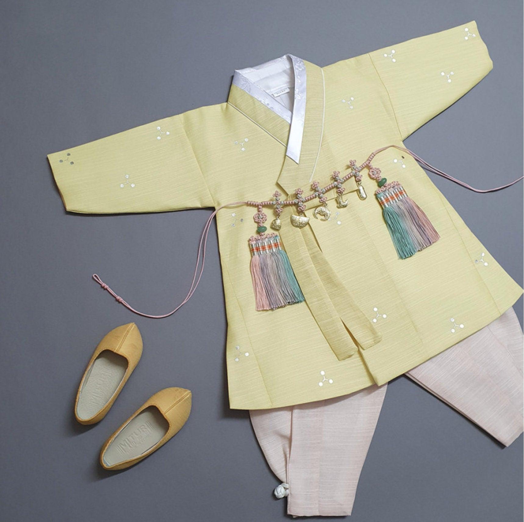 Sungjoon Silver Foil Lemon Boy Hanbok (100D-8YR) - Native Korean