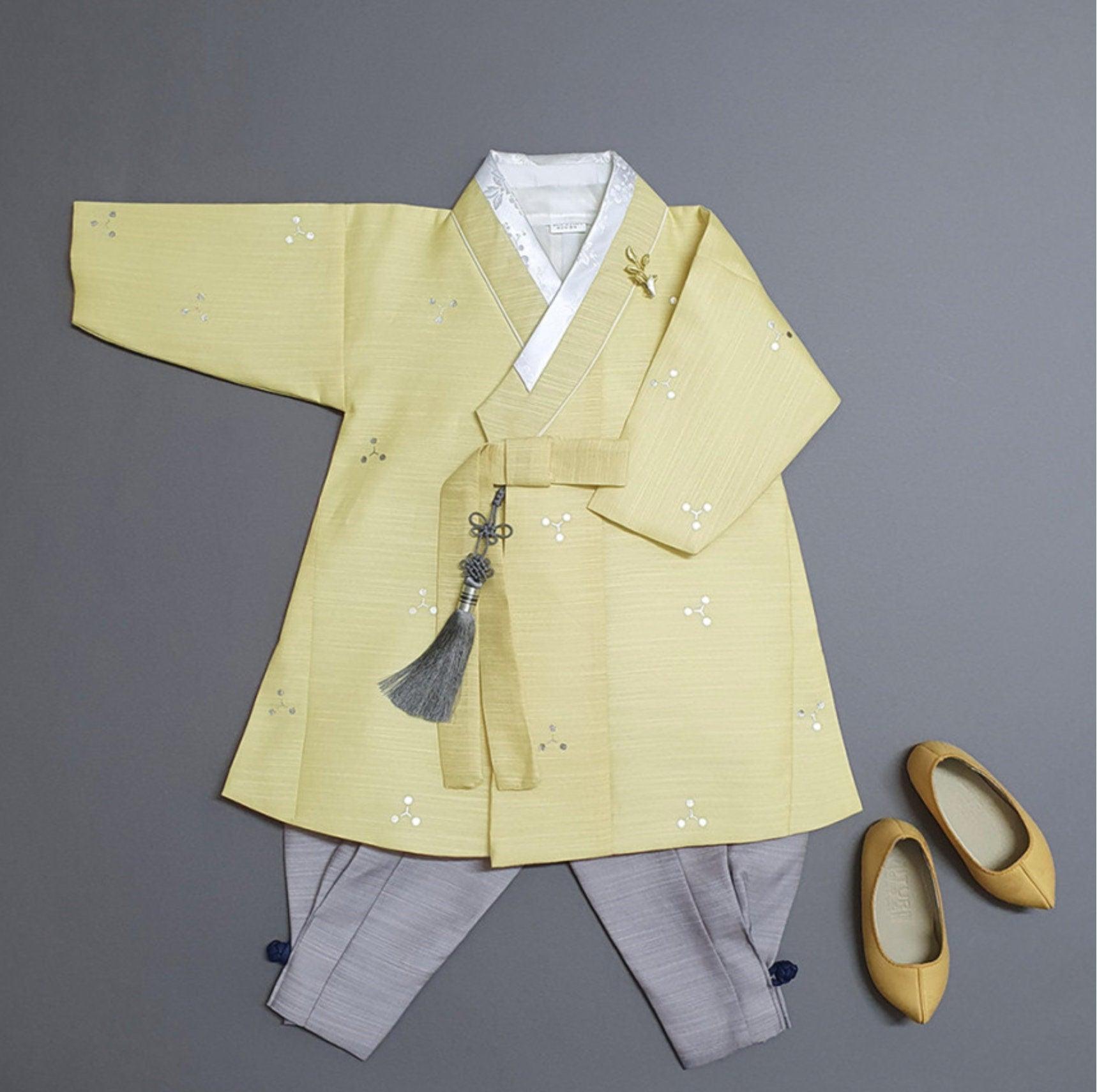 Sungjoon Silver Foil Lemon Boy Hanbok (100D-8YR) - Native Korean