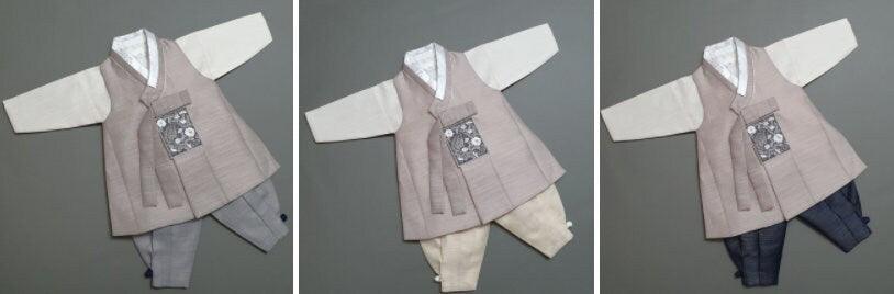 Sungju Beige Solid Boy Hanbok (100D-1YR) - Native Korean