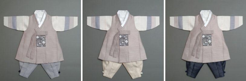 Sungju Beige Stripe Boy Hanbok (100D-1YR) - Native Korean