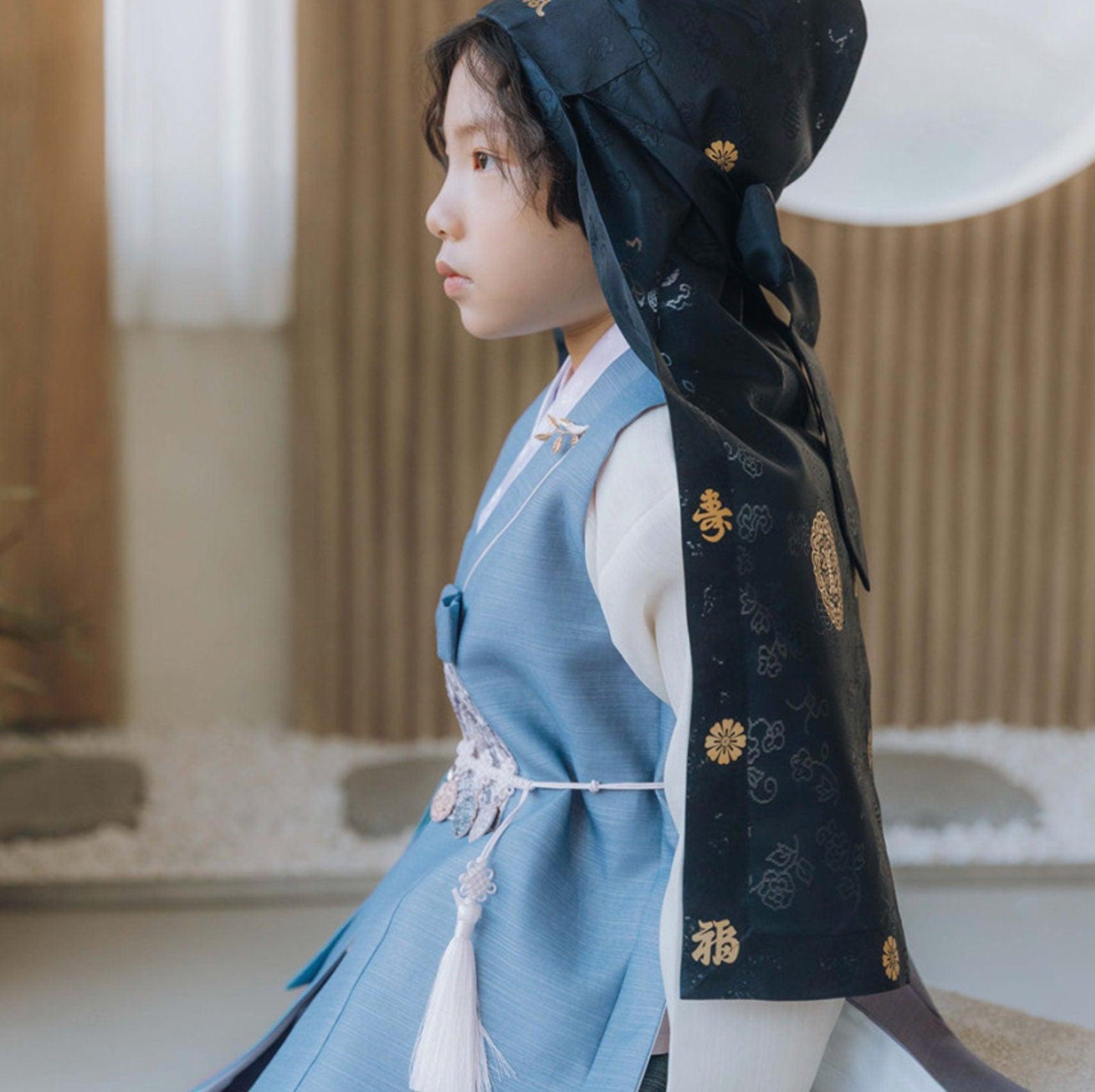 Sungju Indie Blue Solid Boy Hanbok (100D-10YR) - Native Korean