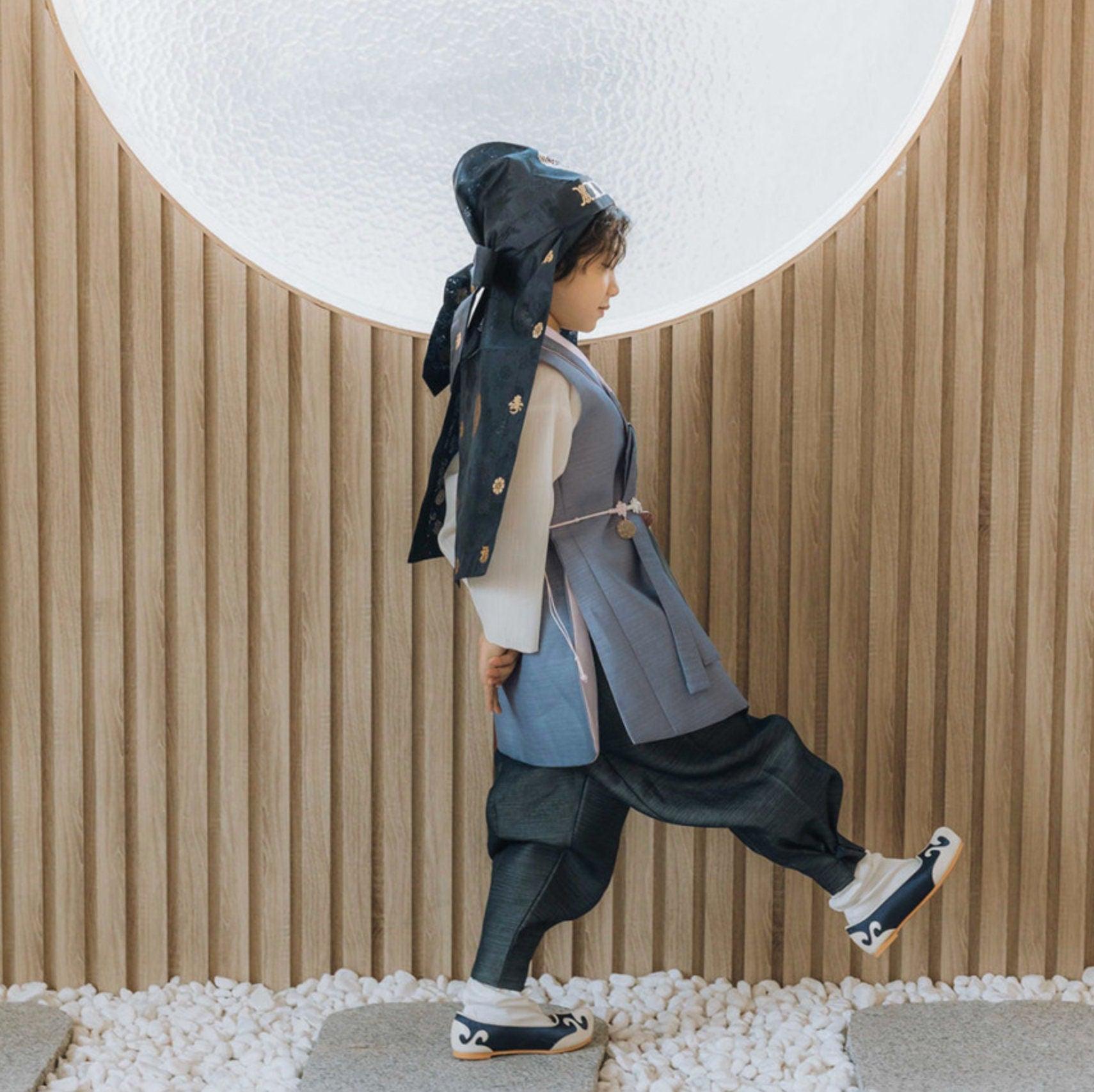 Sungju Indie Blue Solid Boy Hanbok (100D-10YR) - Native Korean