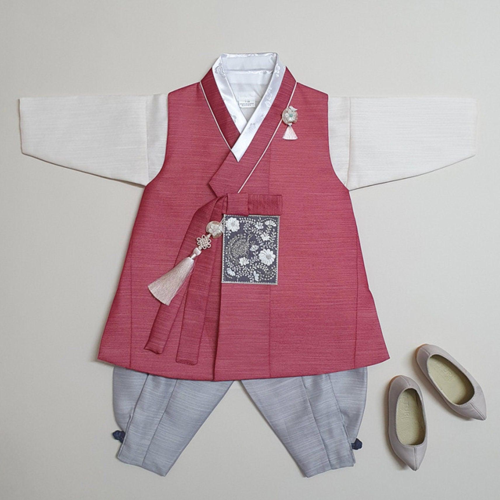 Sungju Indie Red Boy Hanbok (100D-10YR) - Native Korean