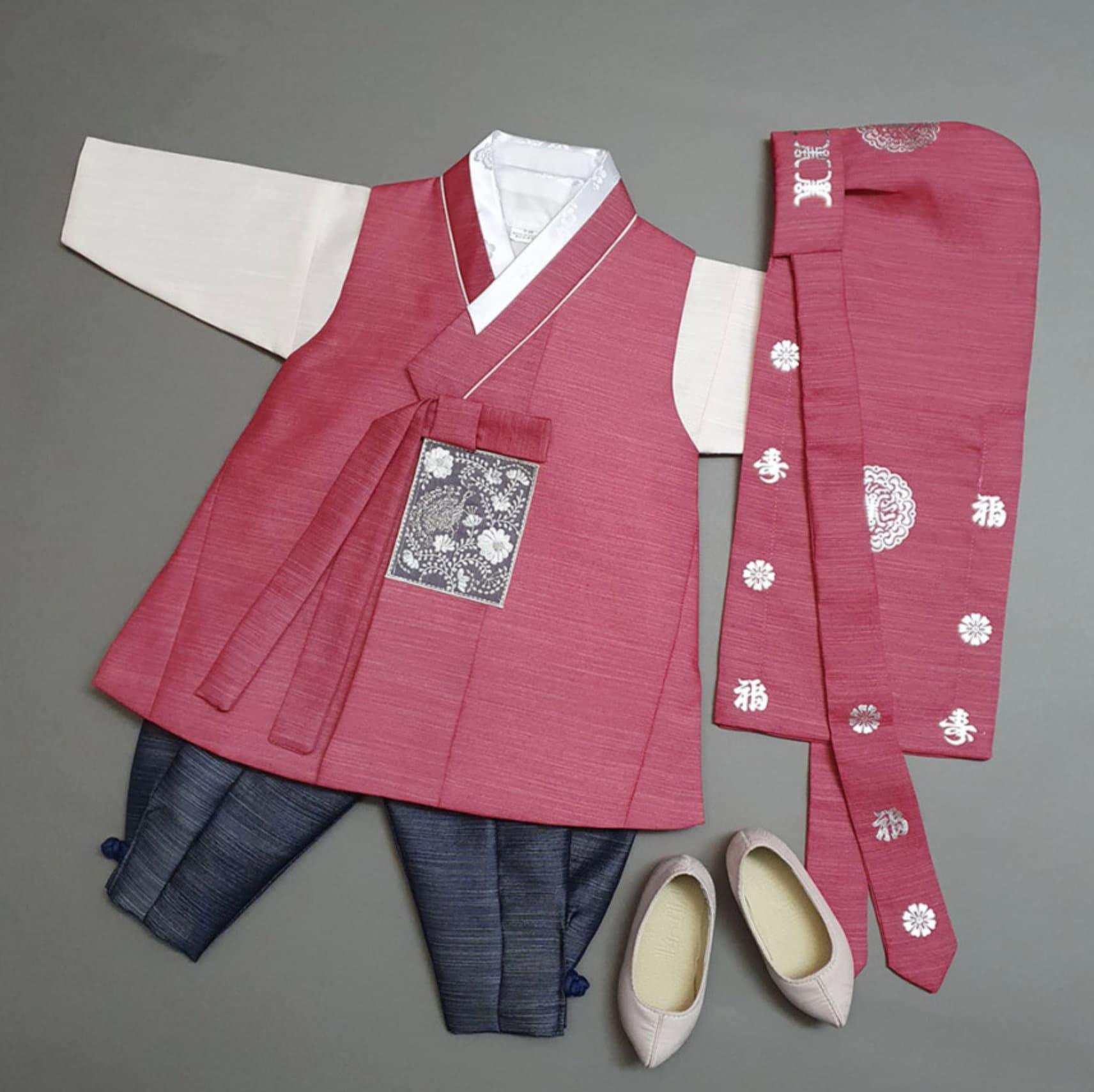 Sungju Indie Red Boy Hanbok (100D-10YR) - Native Korean