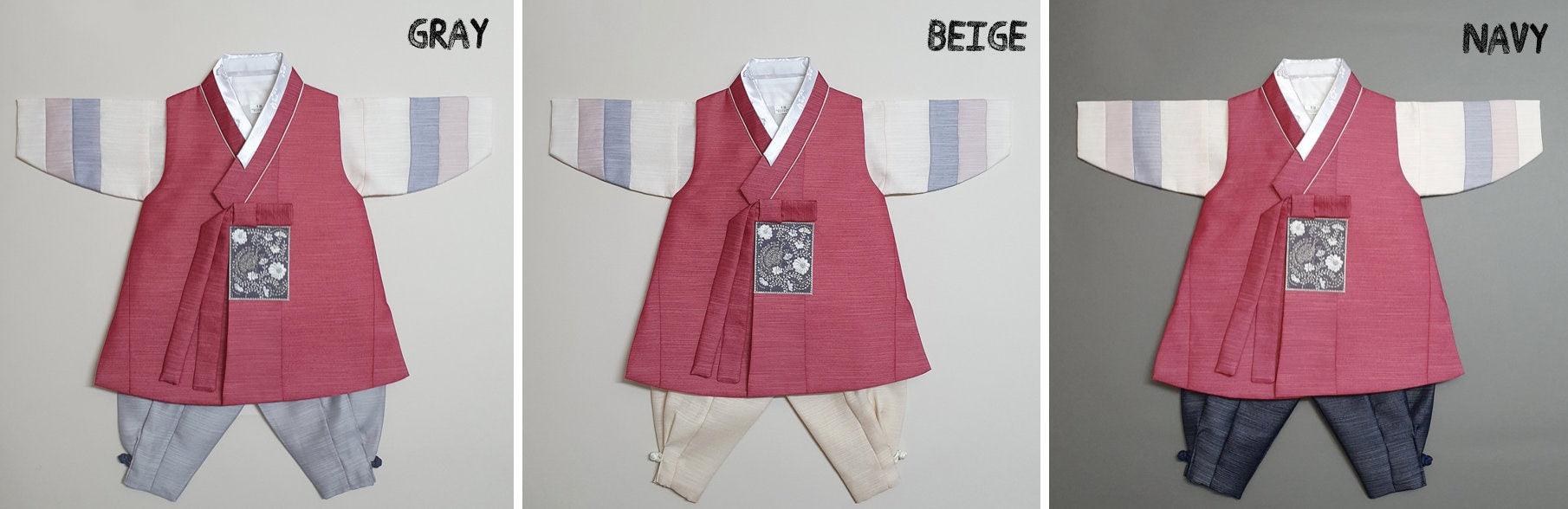 Sungju Indie Red Stripe Boy Hanbok (100D-10YR) - Native Korean