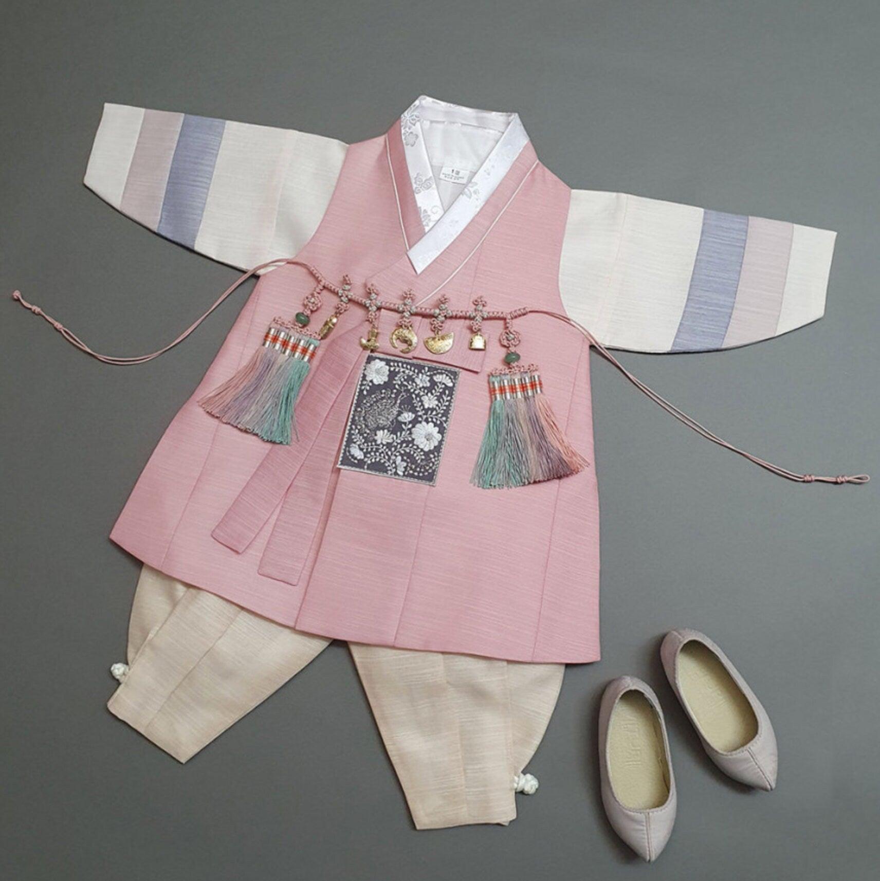 Sungju Pink Solid Boy Hanbok (100D-10YR) - Native Korean