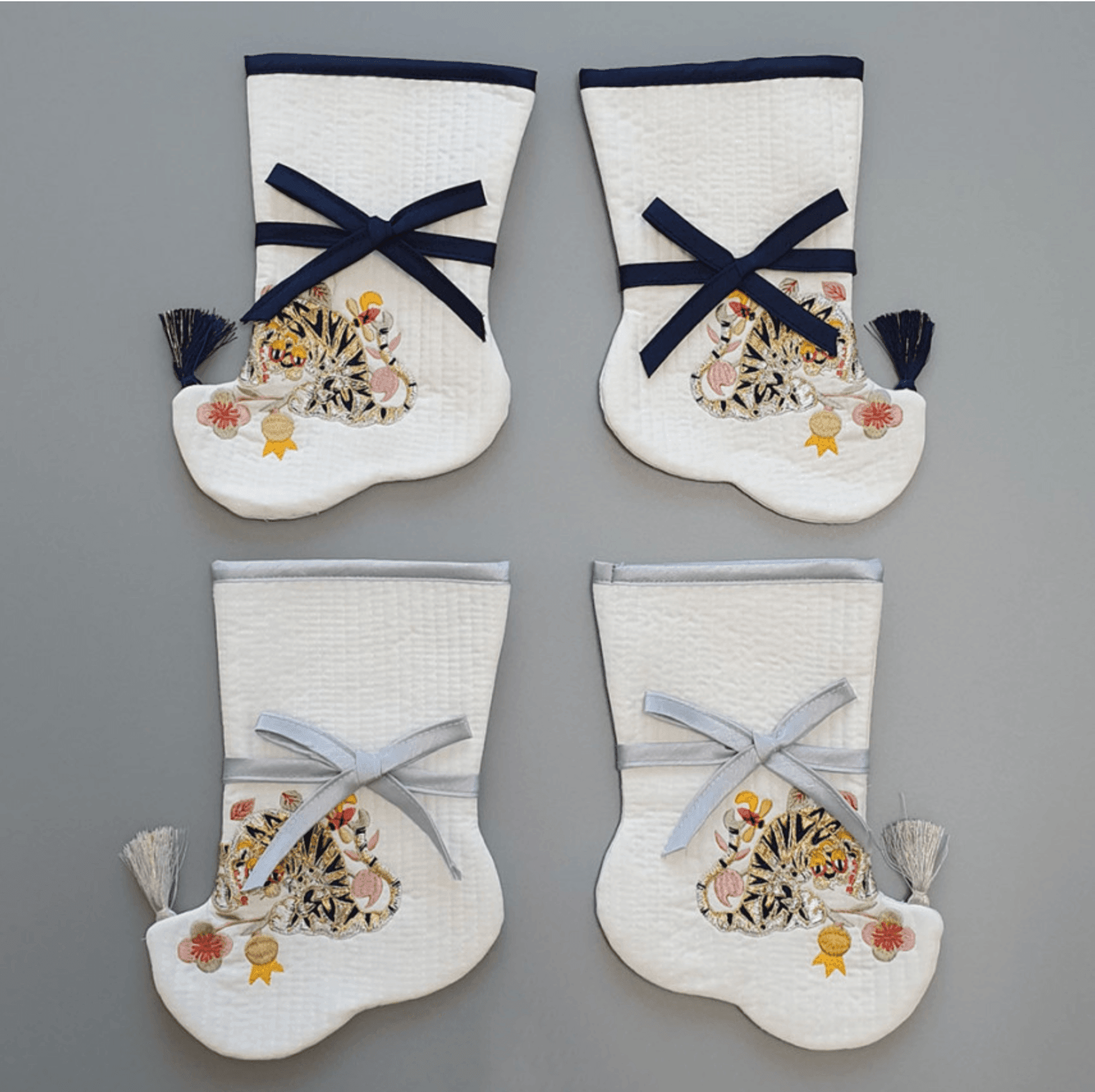 Tiger Quilted Hanbok Socks (2 Colors) - Native Korean