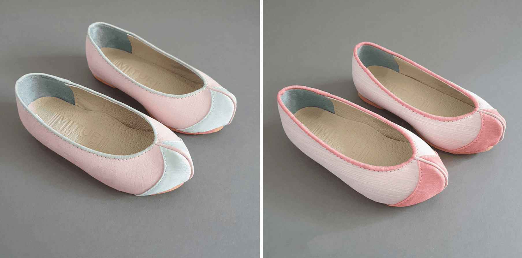 Two Tone Girl Hanbok Shoes (130~140mm) - Native Korean