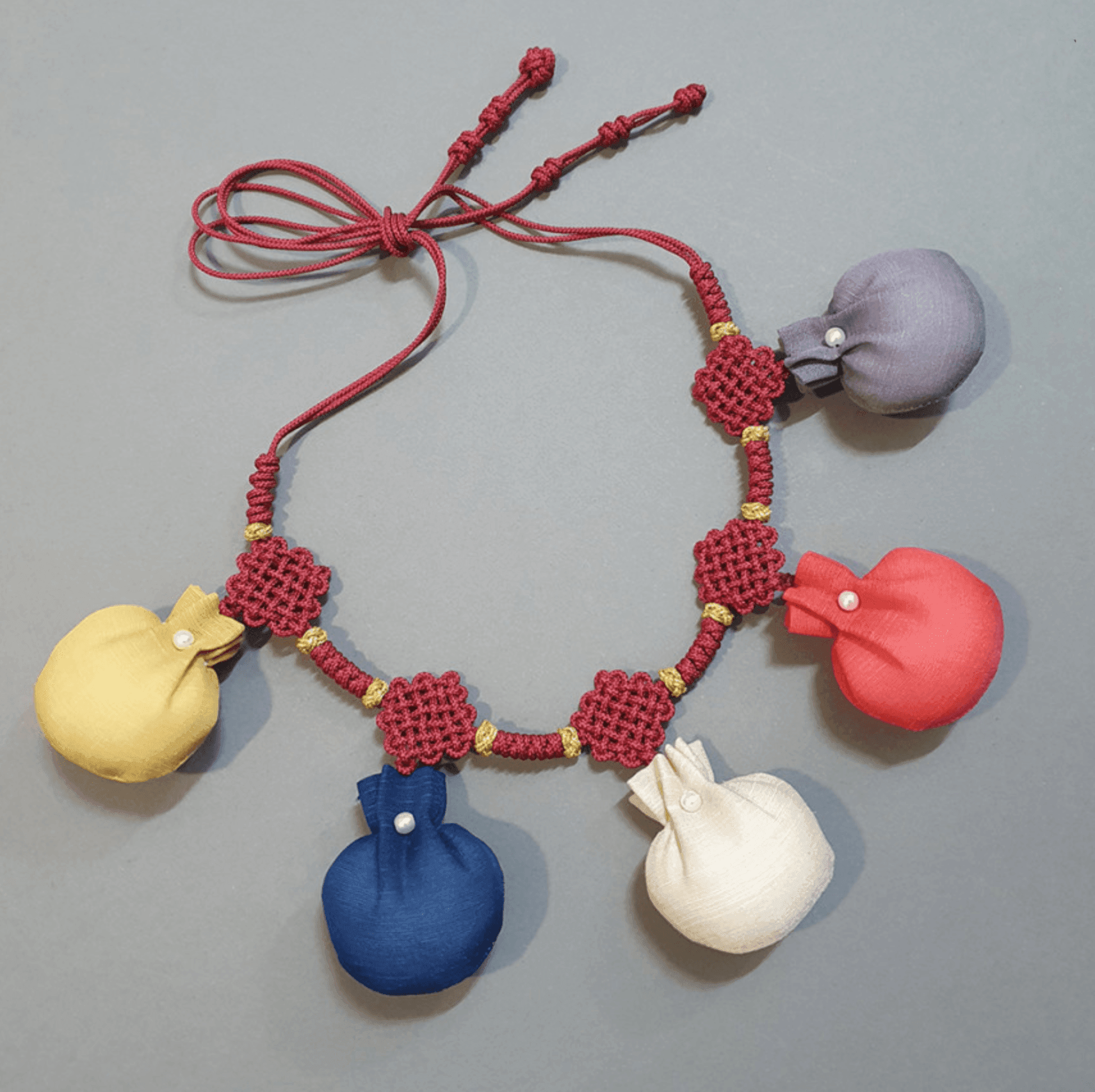 Wine Knotted Bell Belt - Native Korean