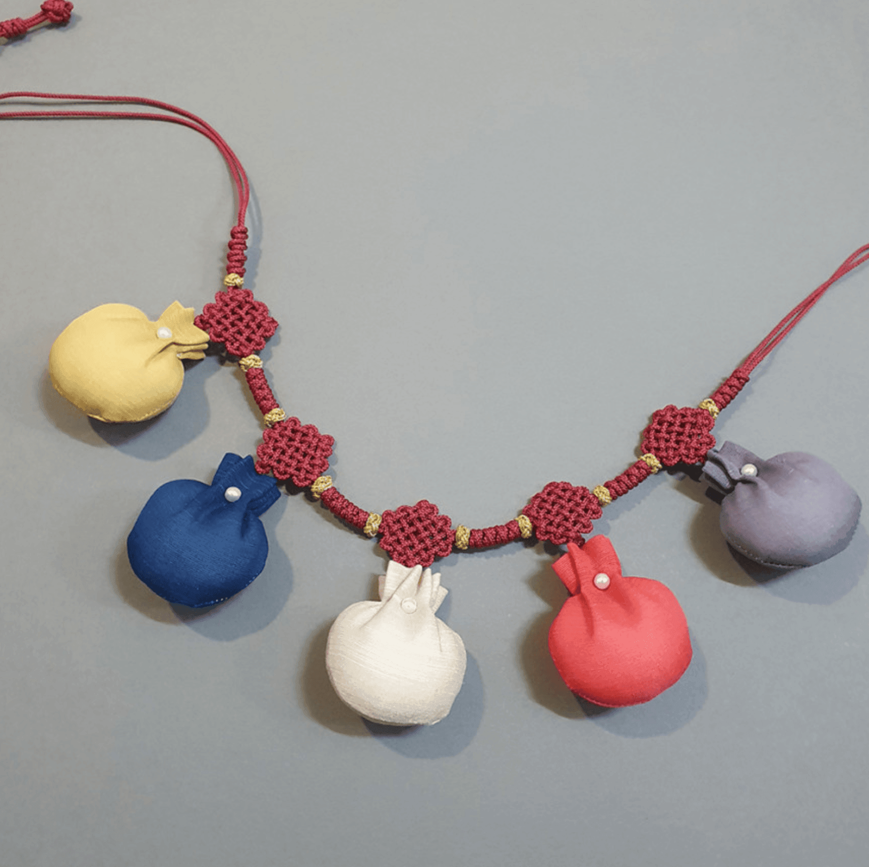 Wine Knotted Bell Belt - Native Korean