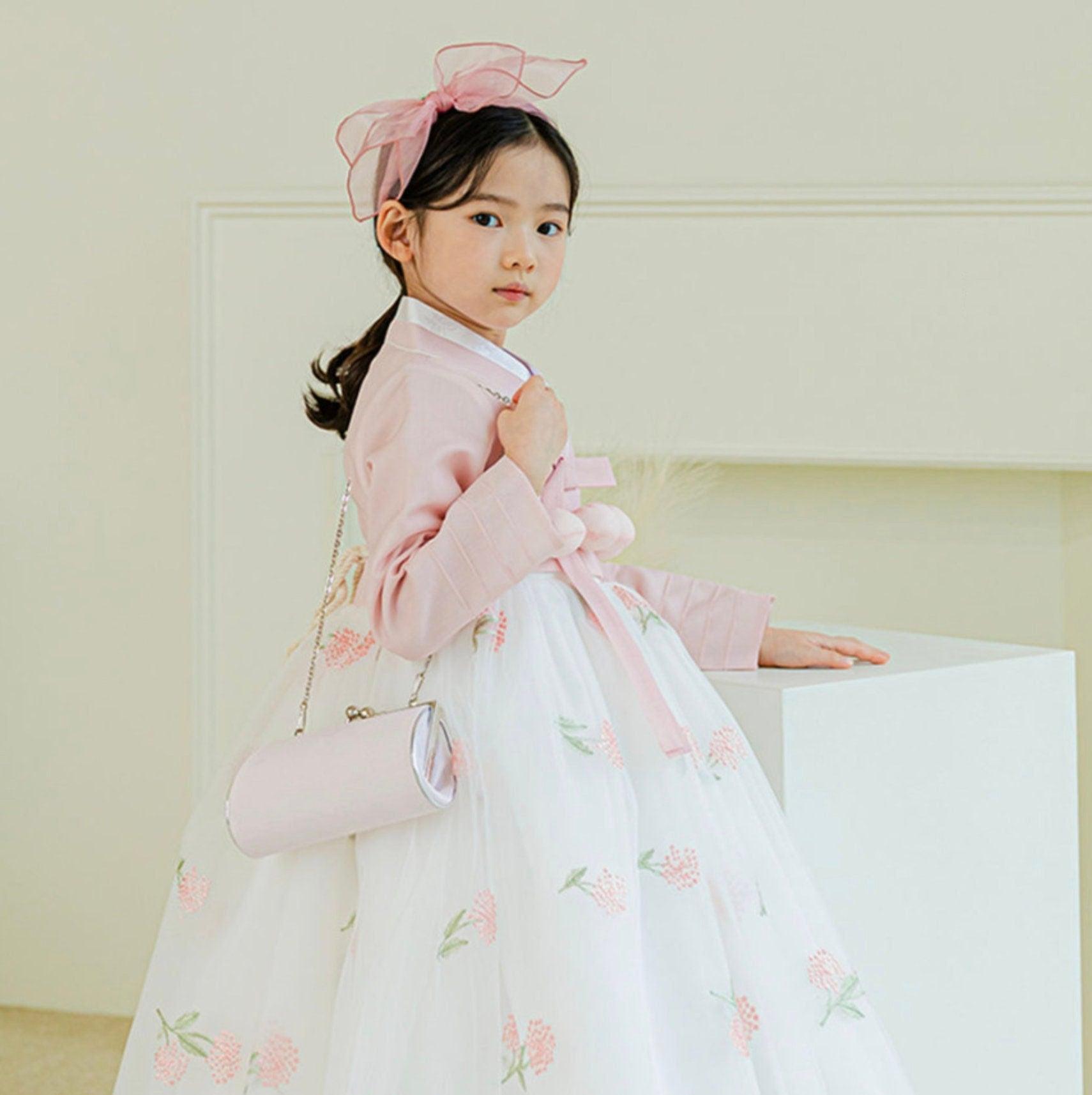 Xia Pink Dress Girl Hanbok (100D-8YR) - Native Korean