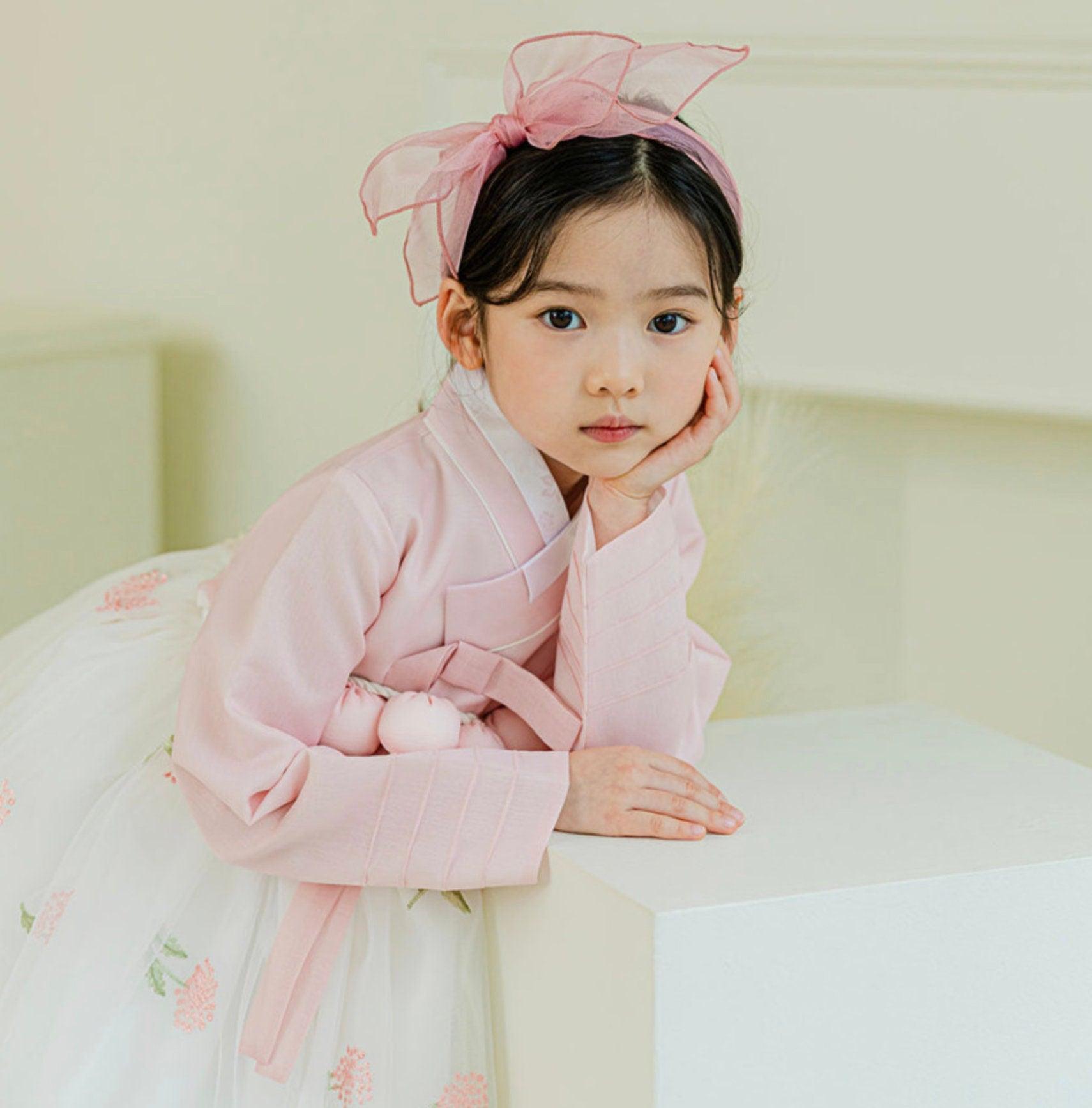 Xia Pink Dress Girl Hanbok (100D-8YR) - Native Korean