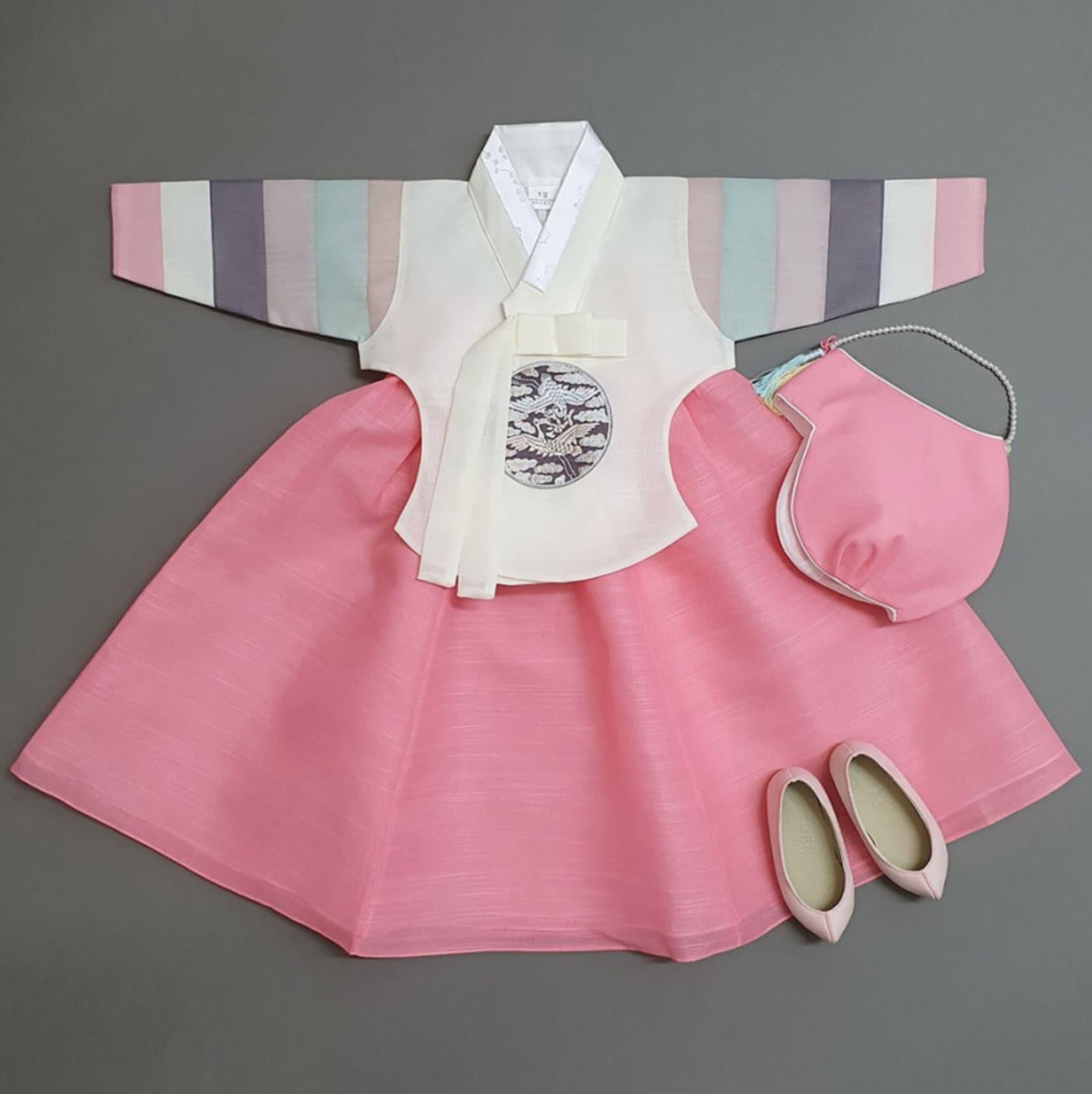 Yedong Dangeui Pink Girl Hanbok (100D-15YR) - Native Korean