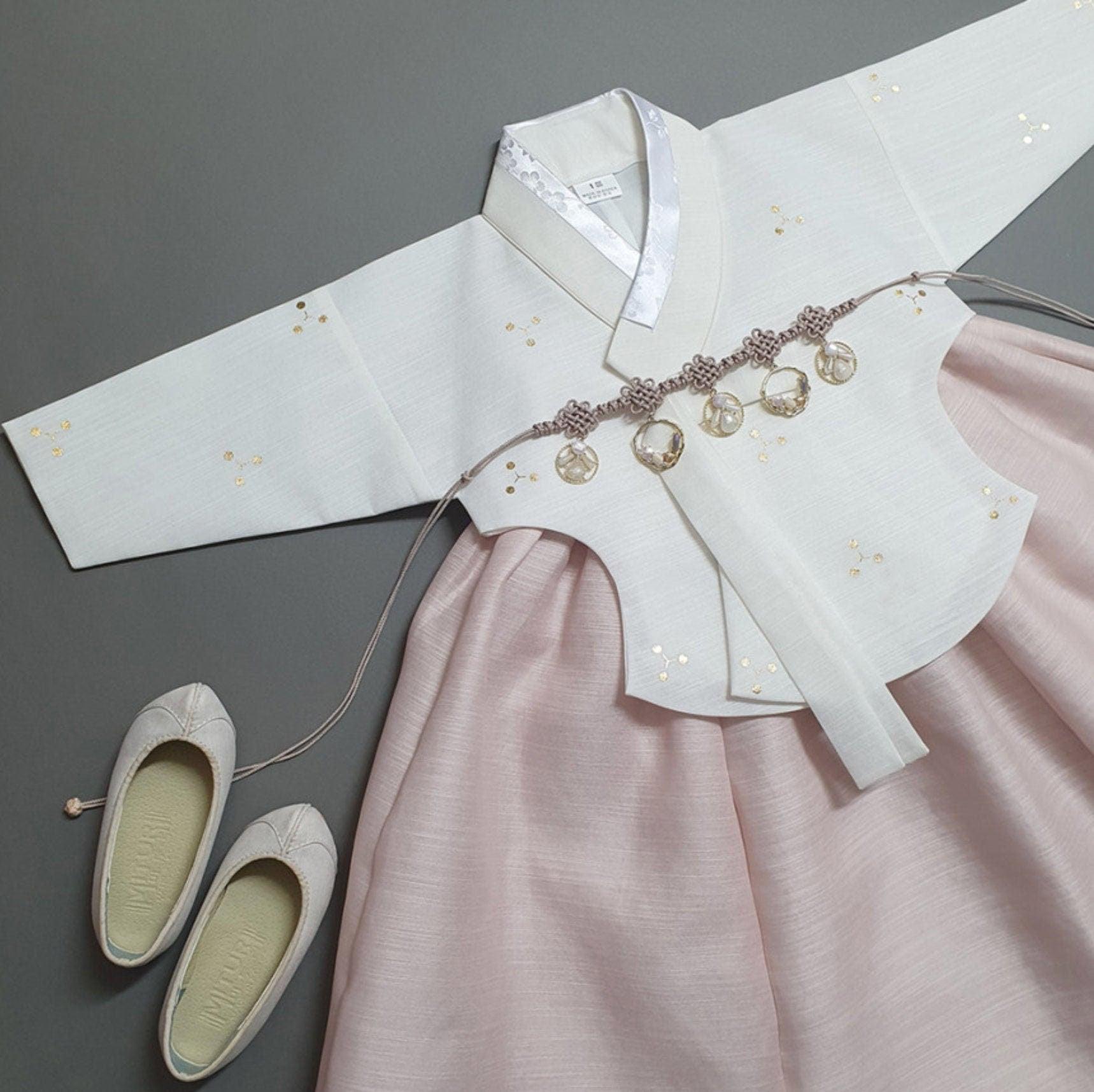 Yejin Gold foil Dangui-4 Colors Pink Girl Hanbok (100D-15YR) - Native Korean