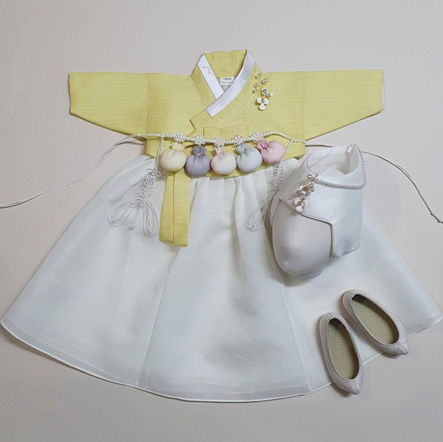 Yejin Lemon Mint Jeogori Girl Hanbok (100D-1YR) - Native Korean