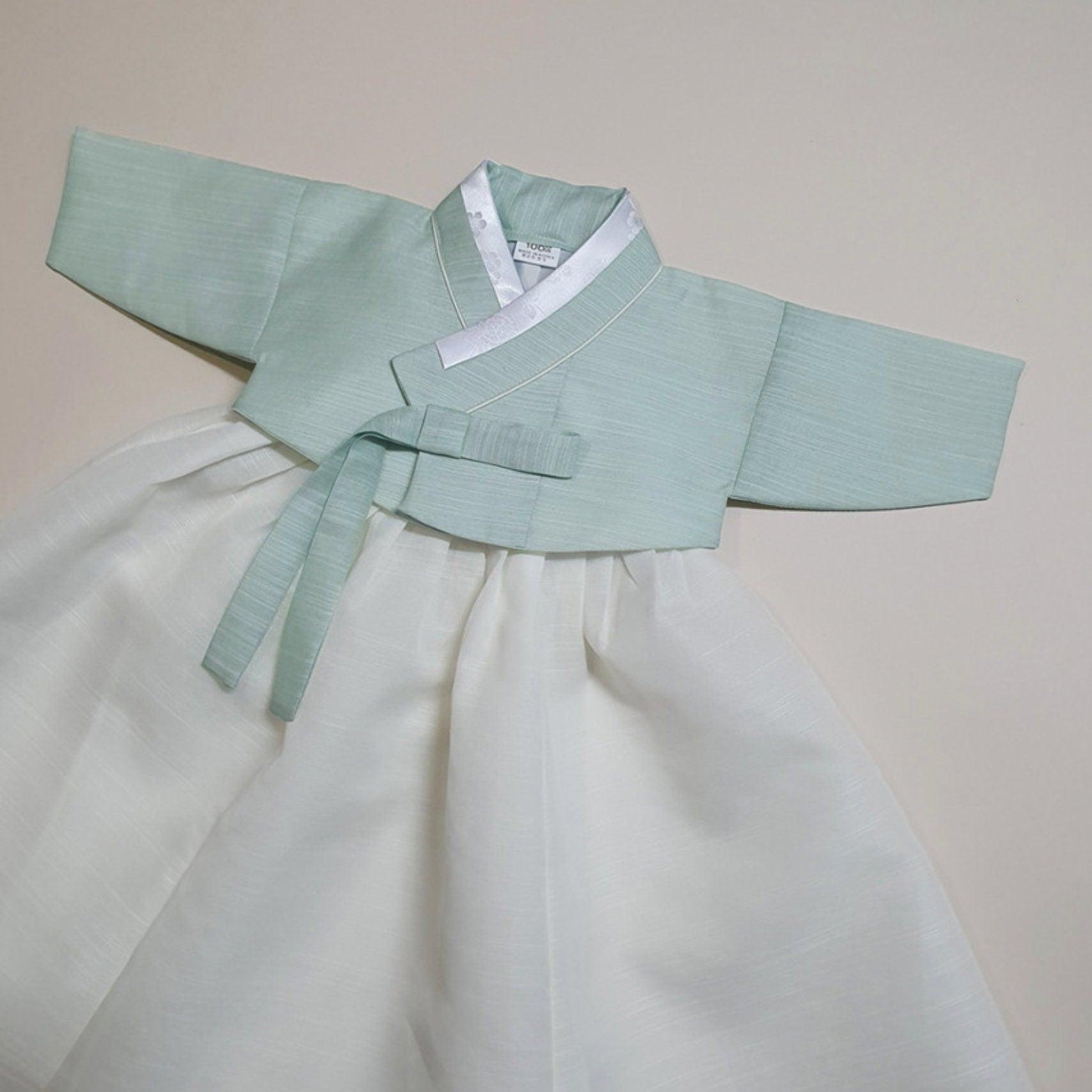 Yejin Lemon Mint Jeogori Girl Hanbok (100D-1YR) - Native Korean