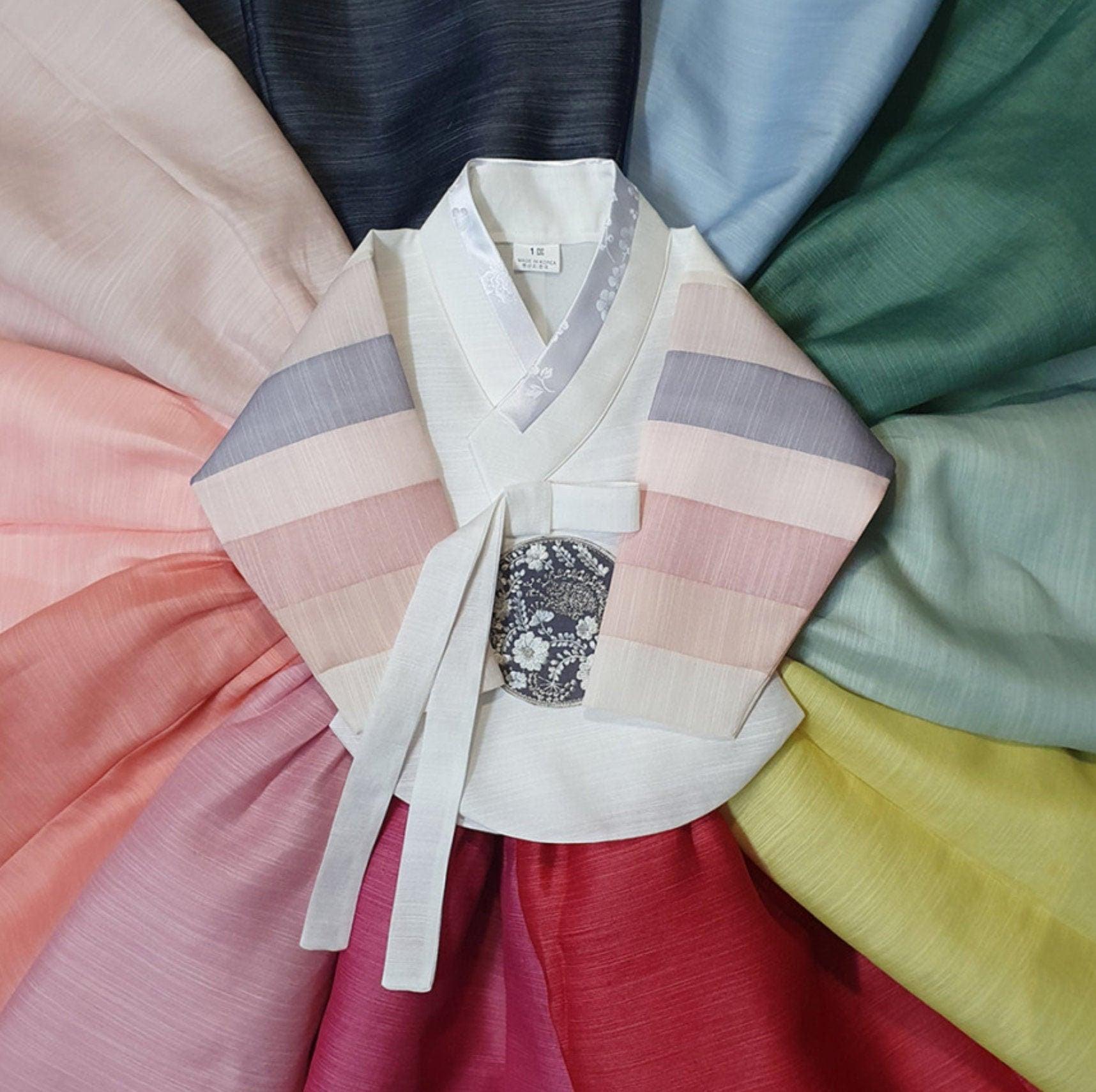 Yejin White Saekdong Dangui-11 Colors Skirt Girl Hanbok (100D-8YR) - Native Korean