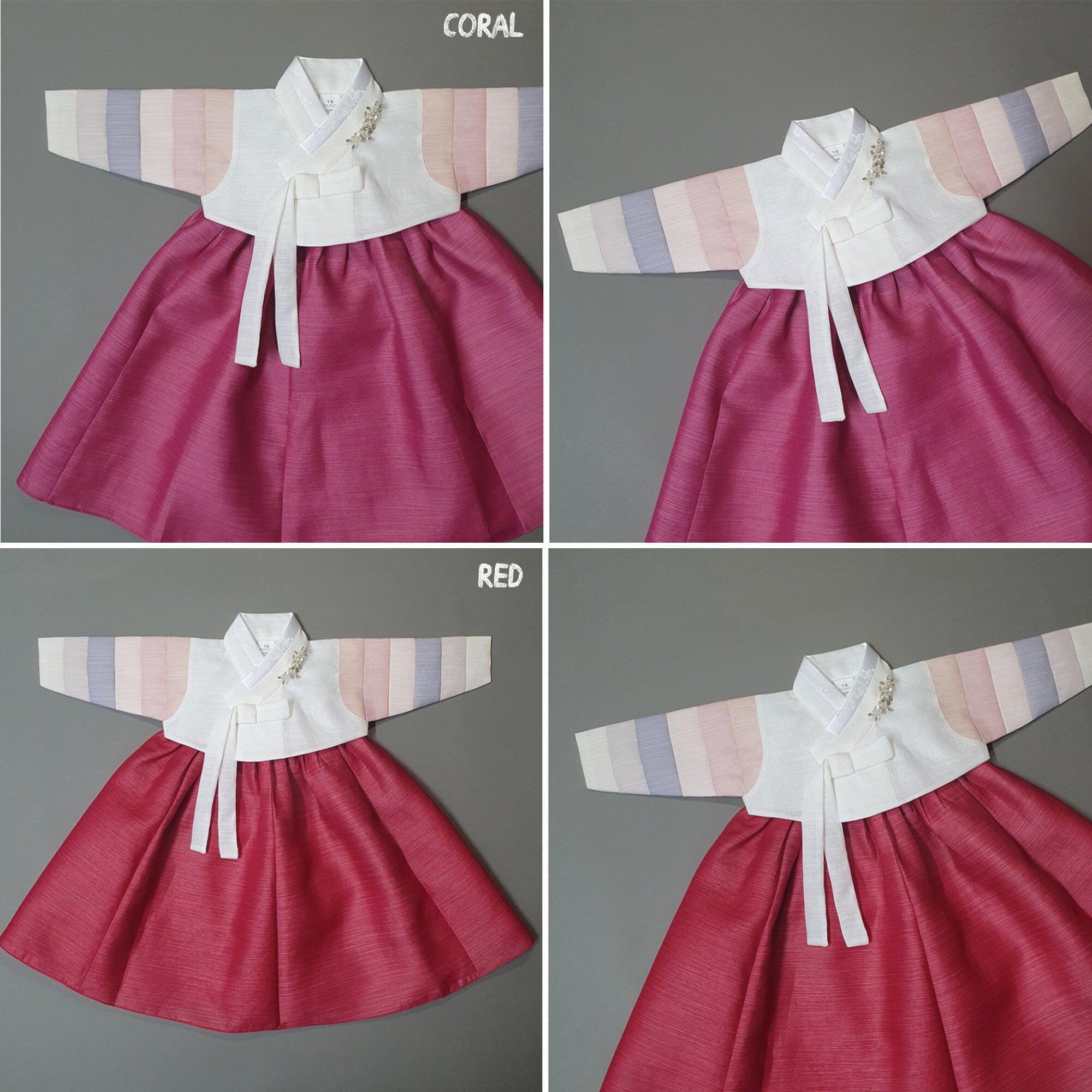 Yejin White Saekdong Jeogori-W/brooch 11 Colors Skirt Girl Hanbok (100D-8YR) - Native Korean