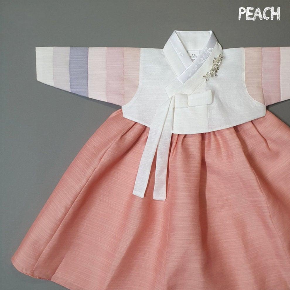 Yejin White Saekdong Jeogori-W/brooch 11 Colors Skirt Girl Hanbok (100D-8YR) - Native Korean