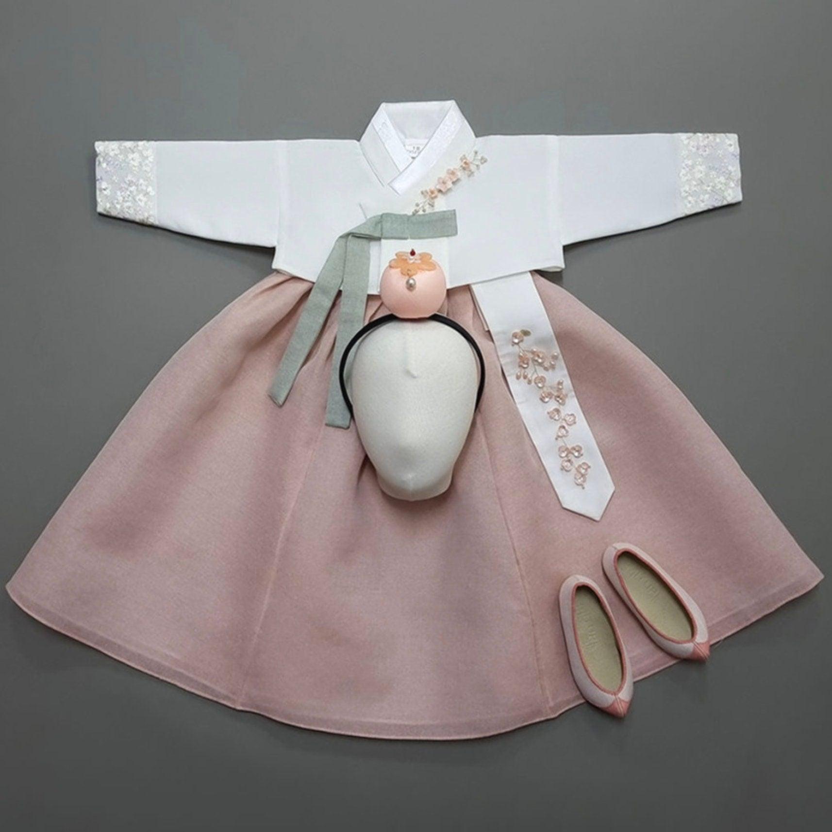 Yujin Coral Girl Hanbok (100D-15YR) - Native Korean