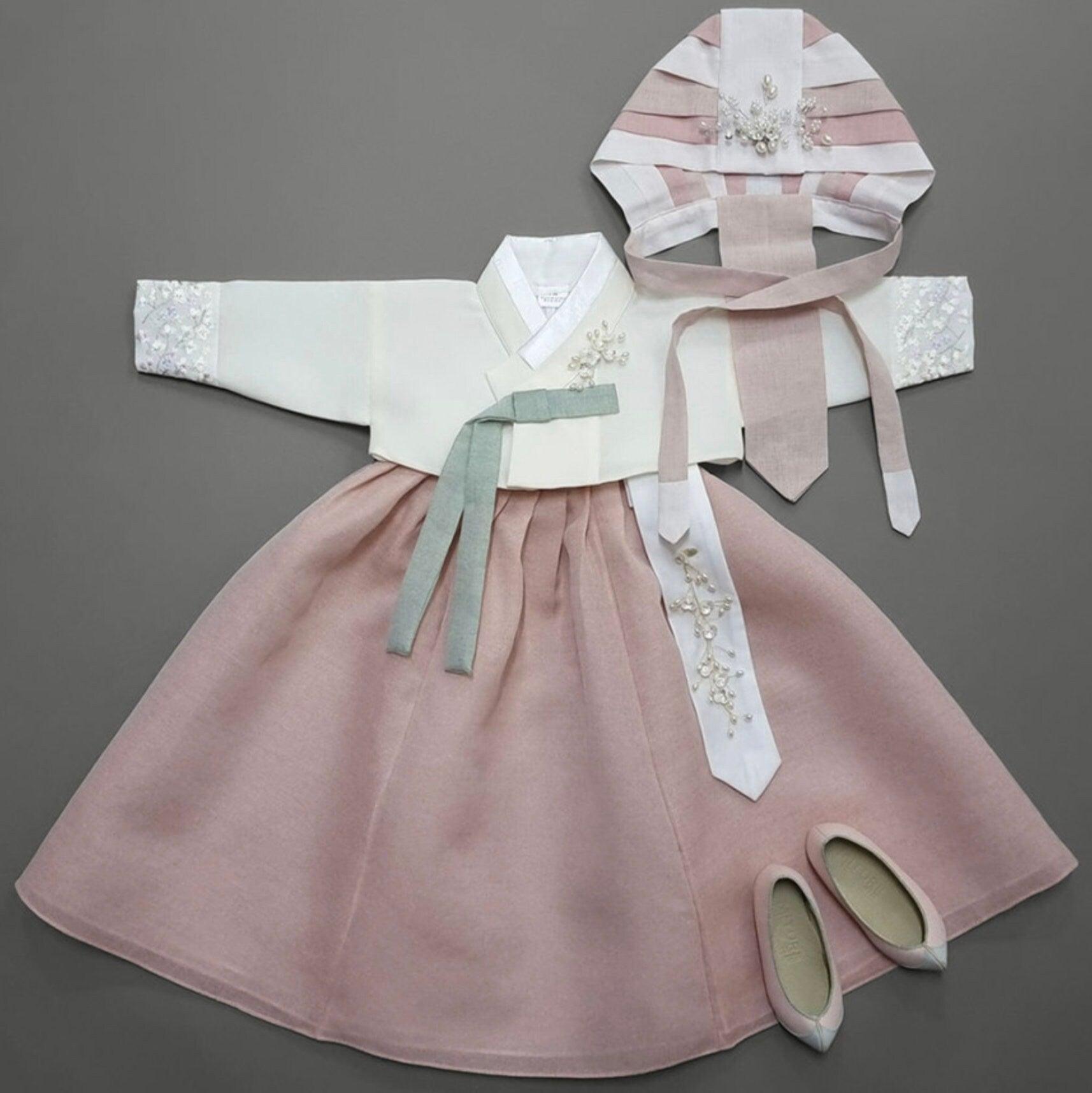 Yujin Coral Girl Hanbok (100D-15YR) - Native Korean