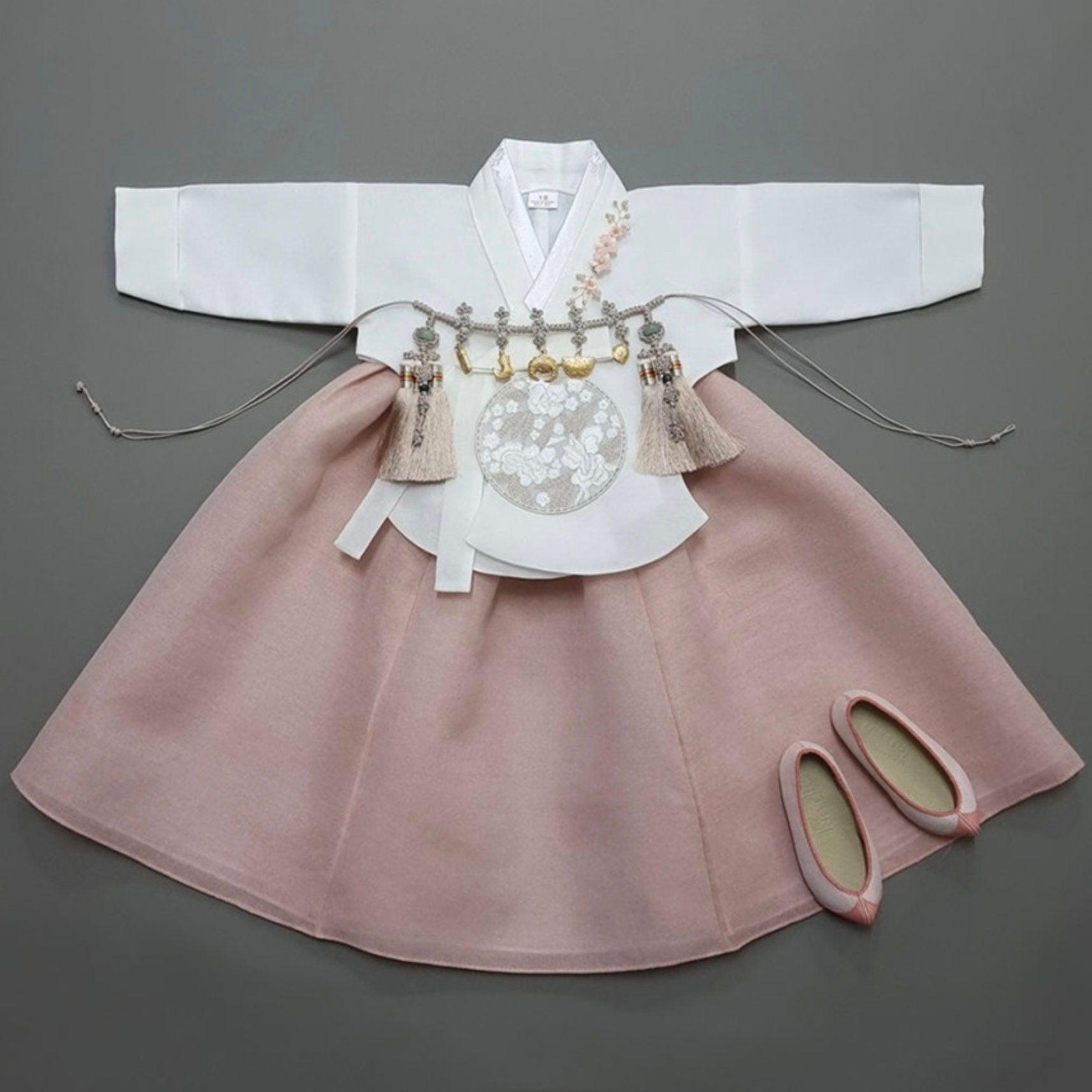 Yujin Coral Girl Hanbok (100D-15YR) - Native Korean