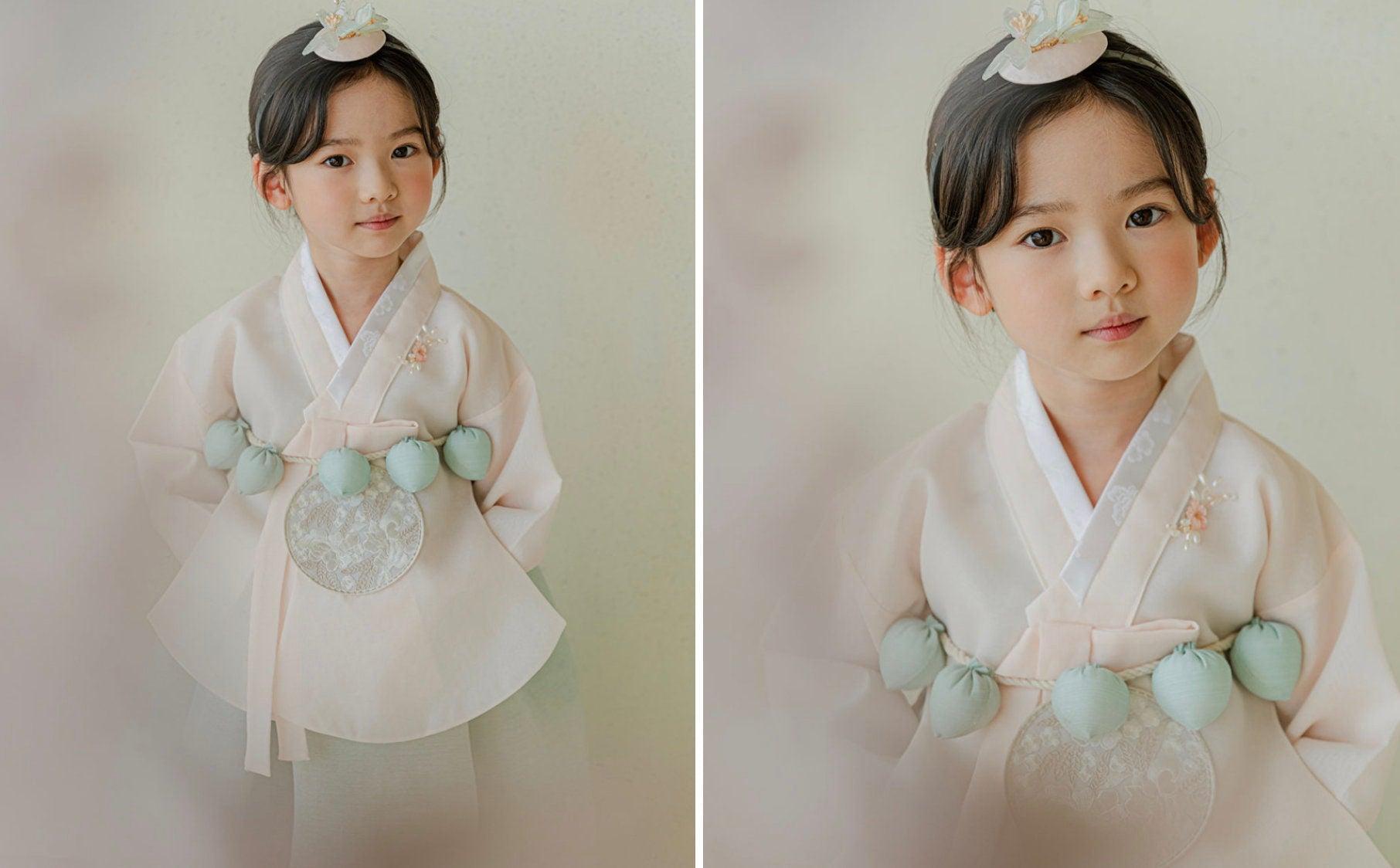 Yujin Dangui Green Girl Hanbok (100-15YR) - Native Korean