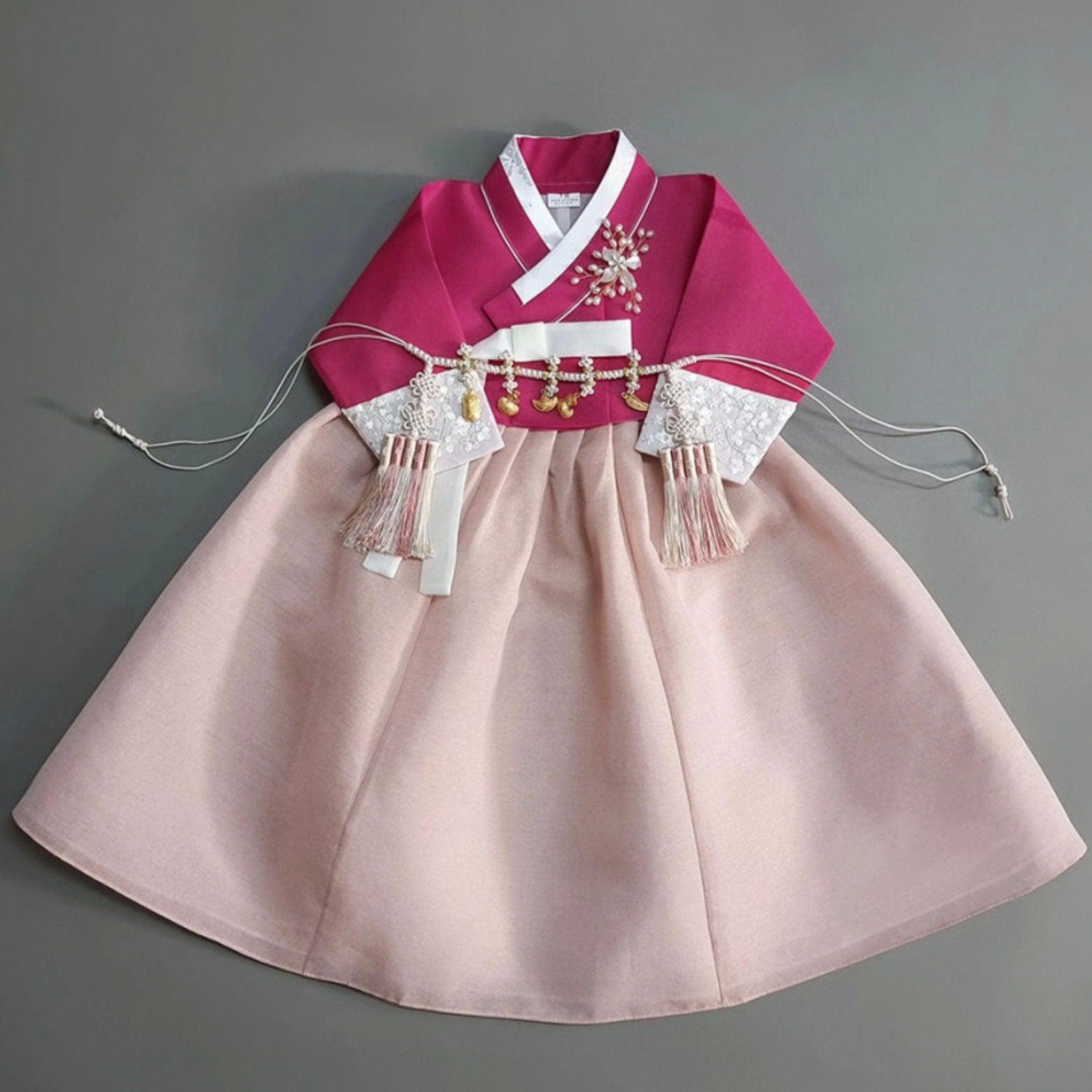 Yujin Jeogori-Coral Skirt Girl Hanbok (100D-15YR) - Native Korean