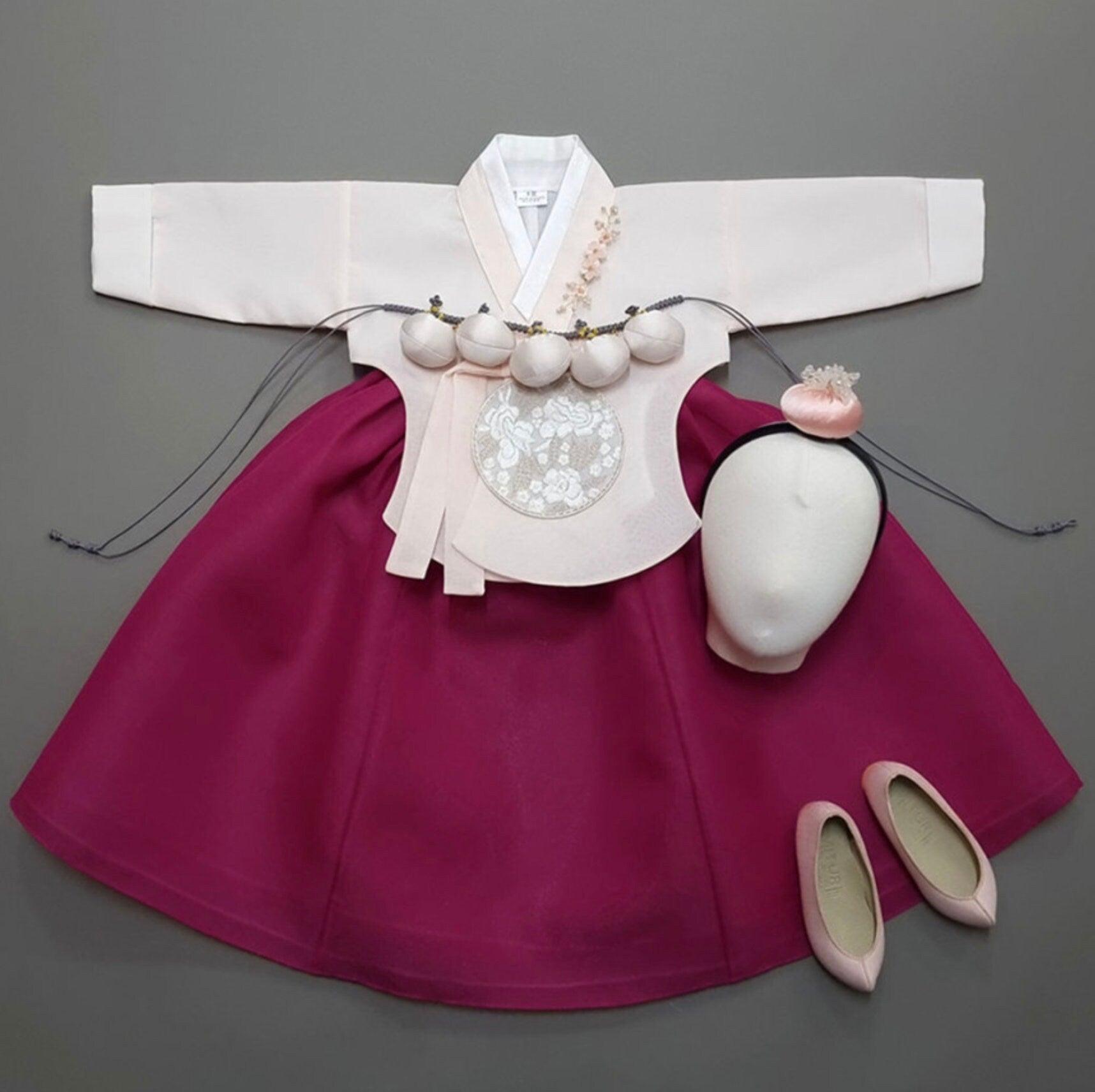 Yujin Magenta Girl Hanbok (100D-15YR) - Native Korean