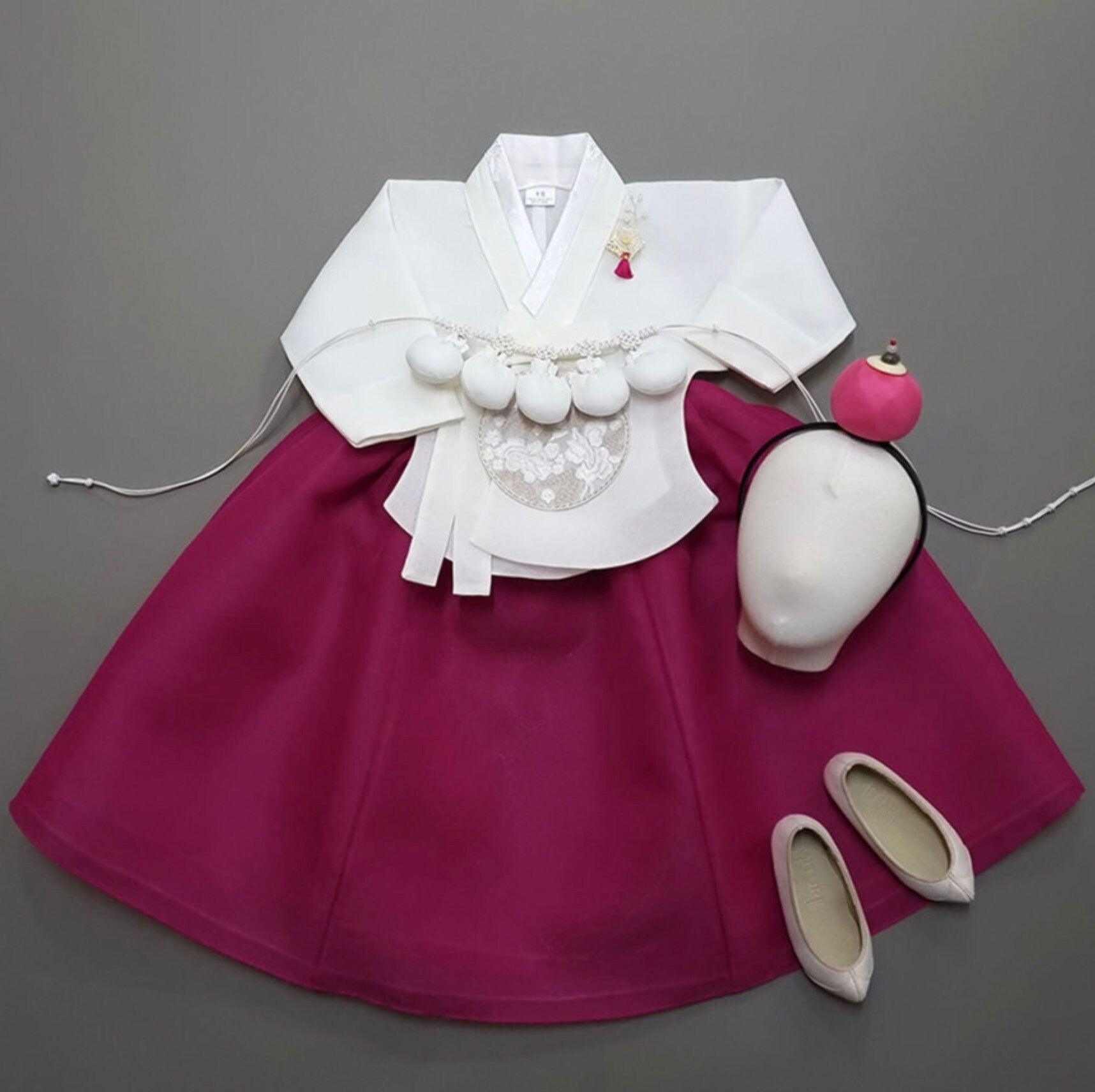 Yujin Magenta Girl Hanbok (100D-15YR) - Native Korean