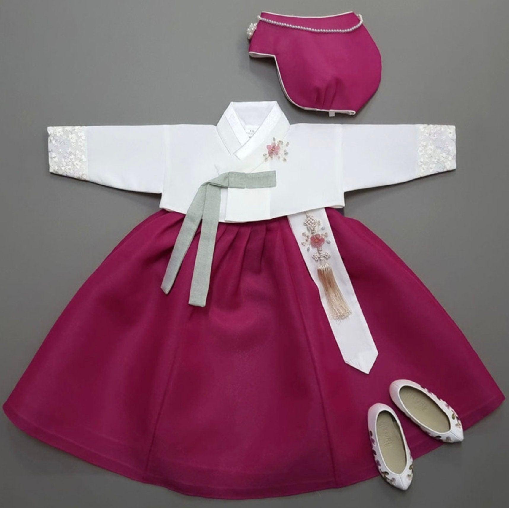 Yujin Magenta Girl Hanbok (100D-15YR) - Native Korean