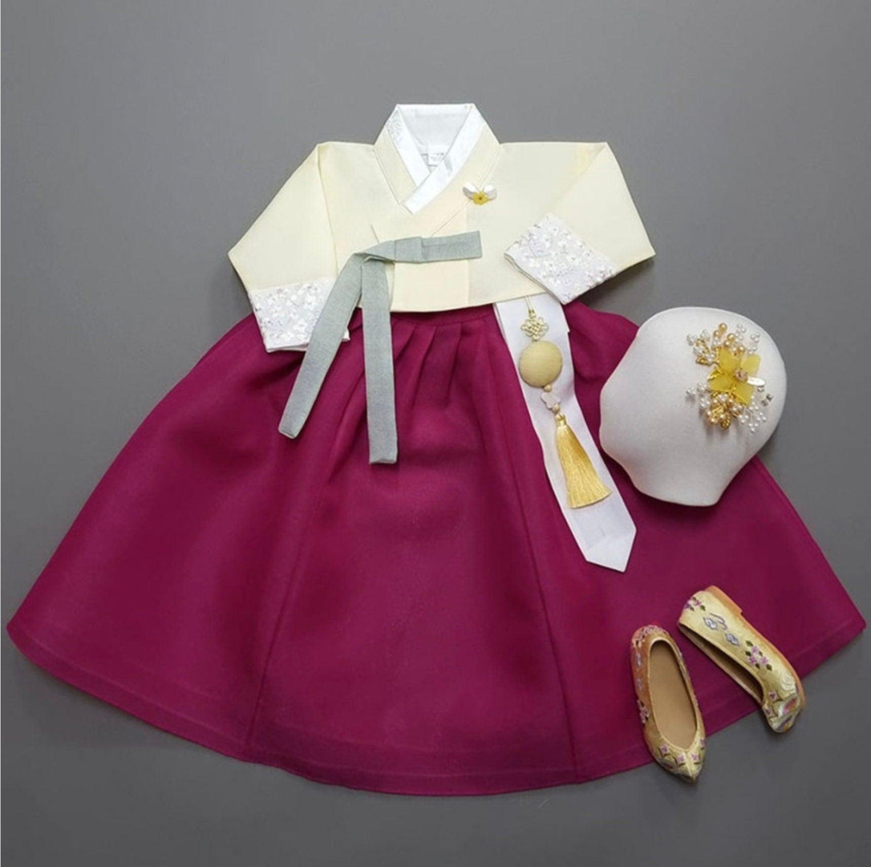 Yujin Magenta Girl Hanbok (100D-15YR) - Native Korean