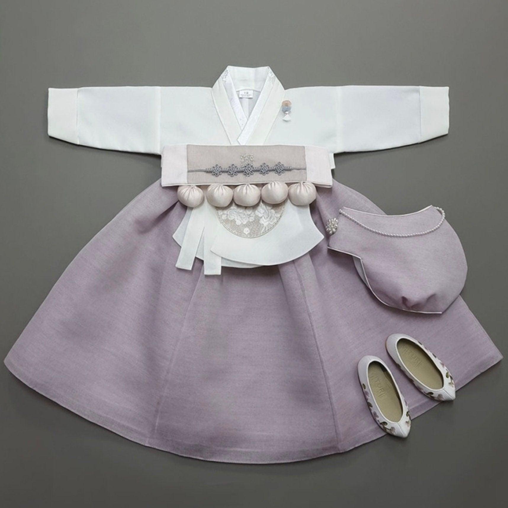 Yujin Purple Girl Hanbok (100D-15YR) - Native Korean