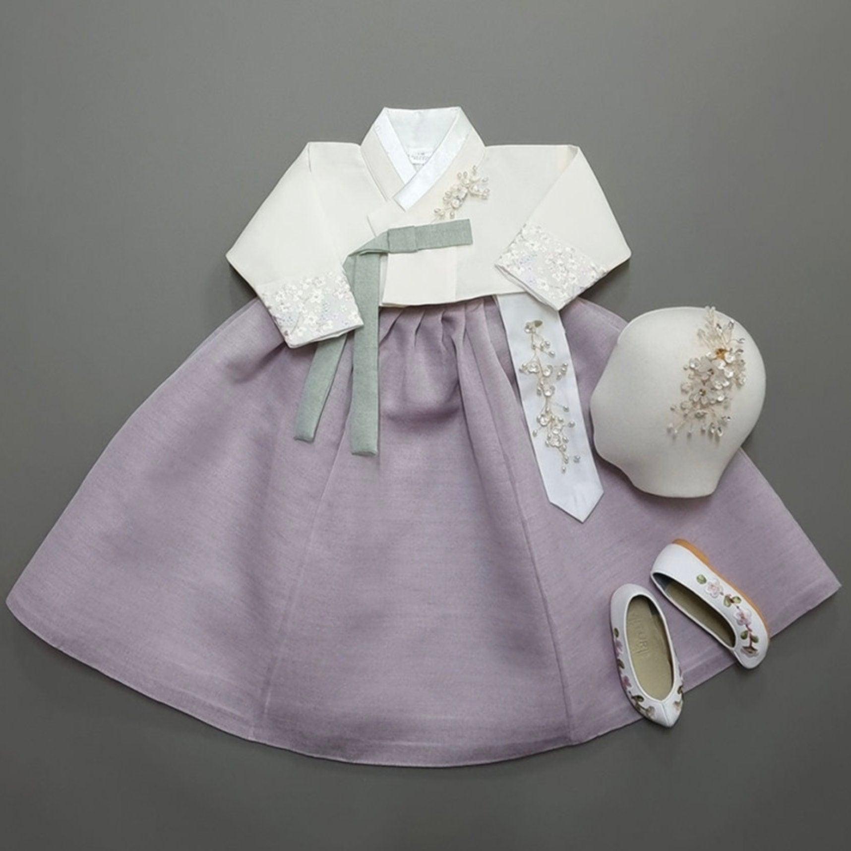 Yujin Purple Girl Hanbok (100D-15YR) - Native Korean