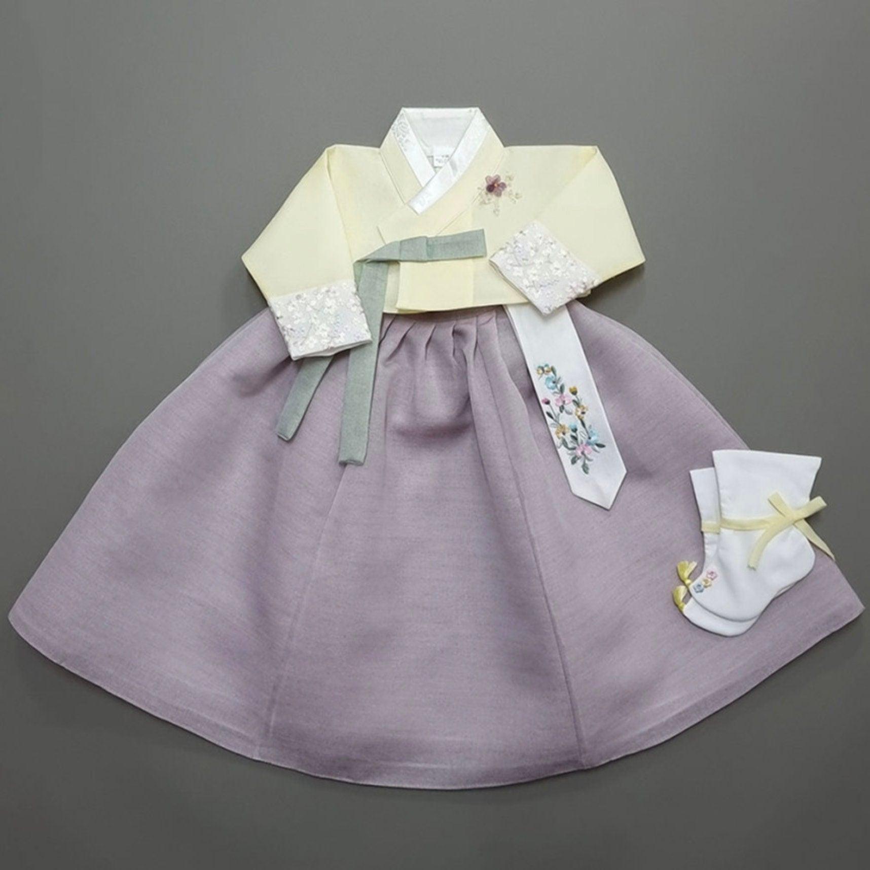 Yujin Purple Girl Hanbok (100D-15YR) - Native Korean