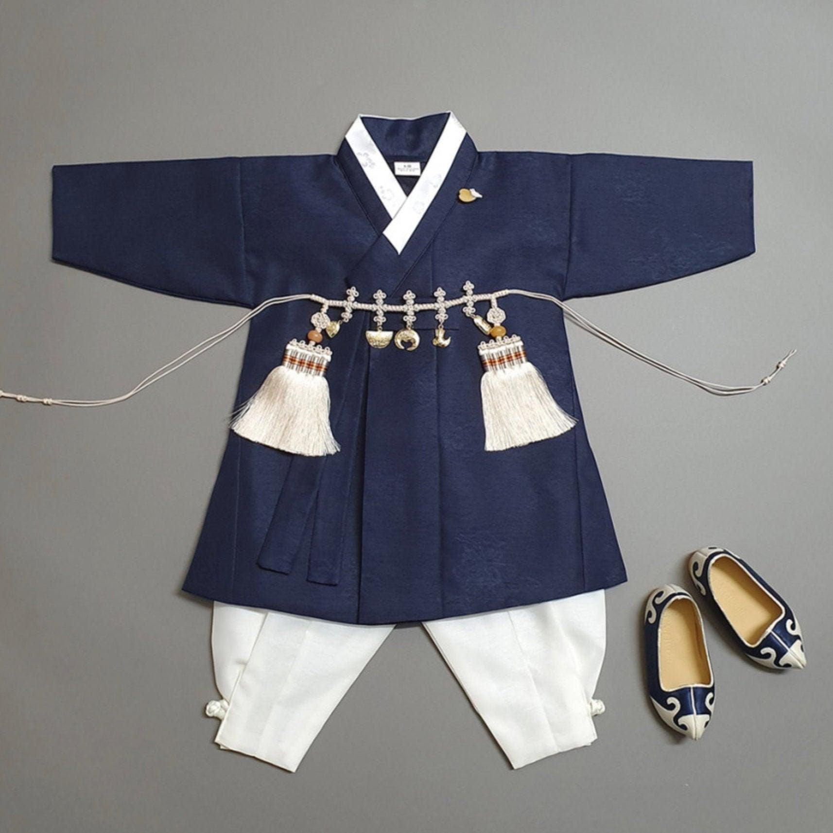 Yunwoo Navy Boy Hanbok (100D-8YR) - Native Korean