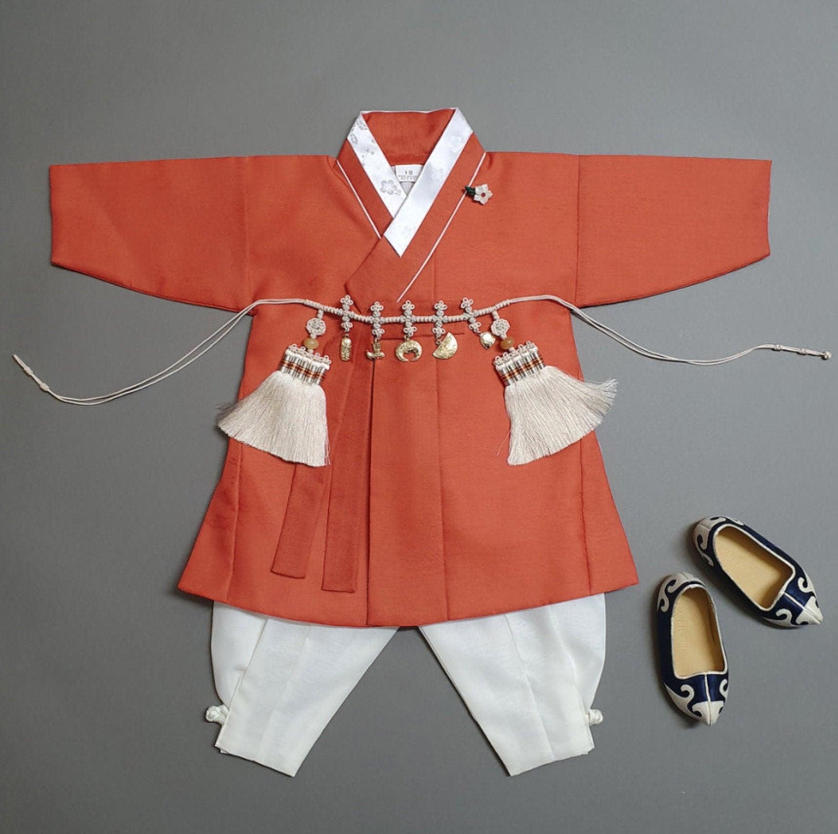 Yunwoo Orange Boy Hanbok (100D-8YR) - Native Korean