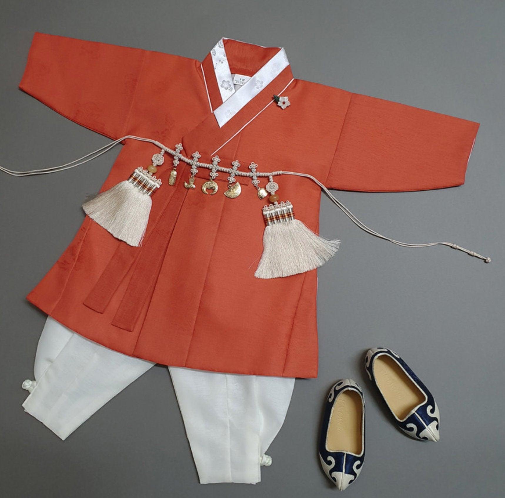 Yunwoo Orange Boy Hanbok (100D-8YR) - Native Korean