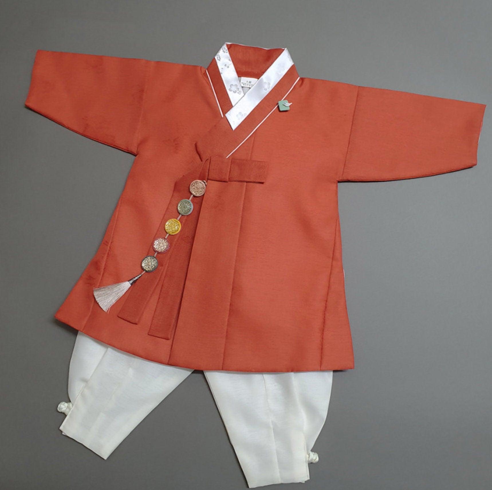 Yunwoo Orange Boy Hanbok (100D-8YR) - Native Korean