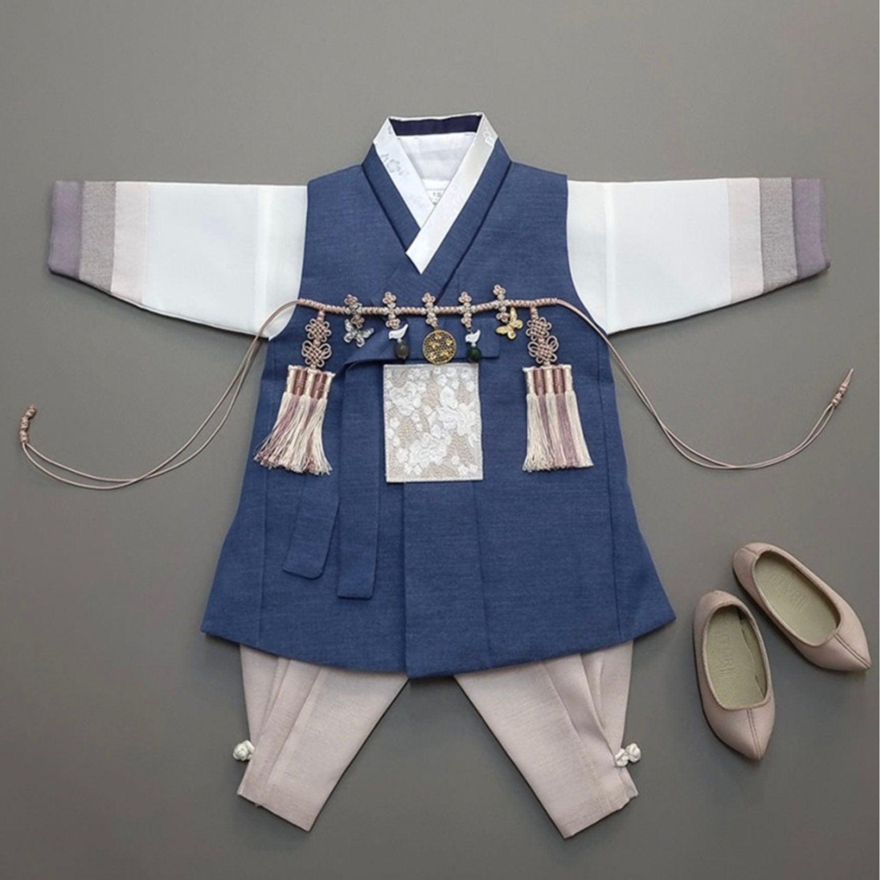 Yusin Blue Stripe Boy Hanbok (100D-15YR) - Native Korean