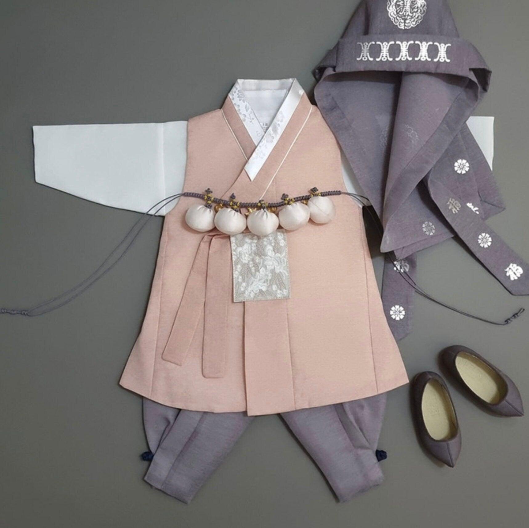 Yusin Coral Solid Boy Hanbok (100D-15YR) - Native Korean