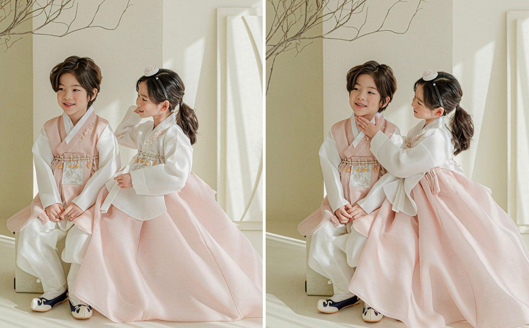 Yusin Coral Solid Boy Hanbok (100D-15YR) - Native Korean