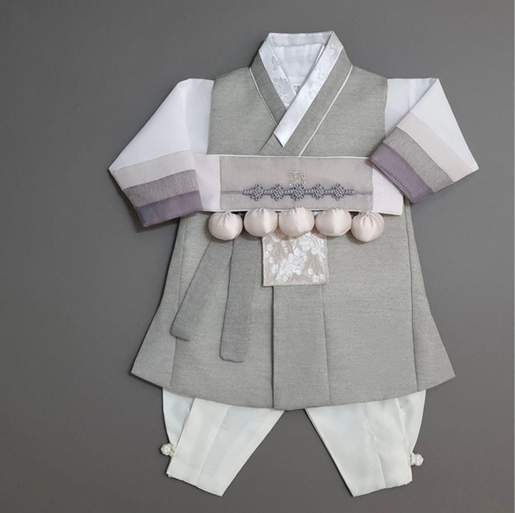 Yusin Khaki Stripe Boy Hanbok (100D-15YR) - Native Korean